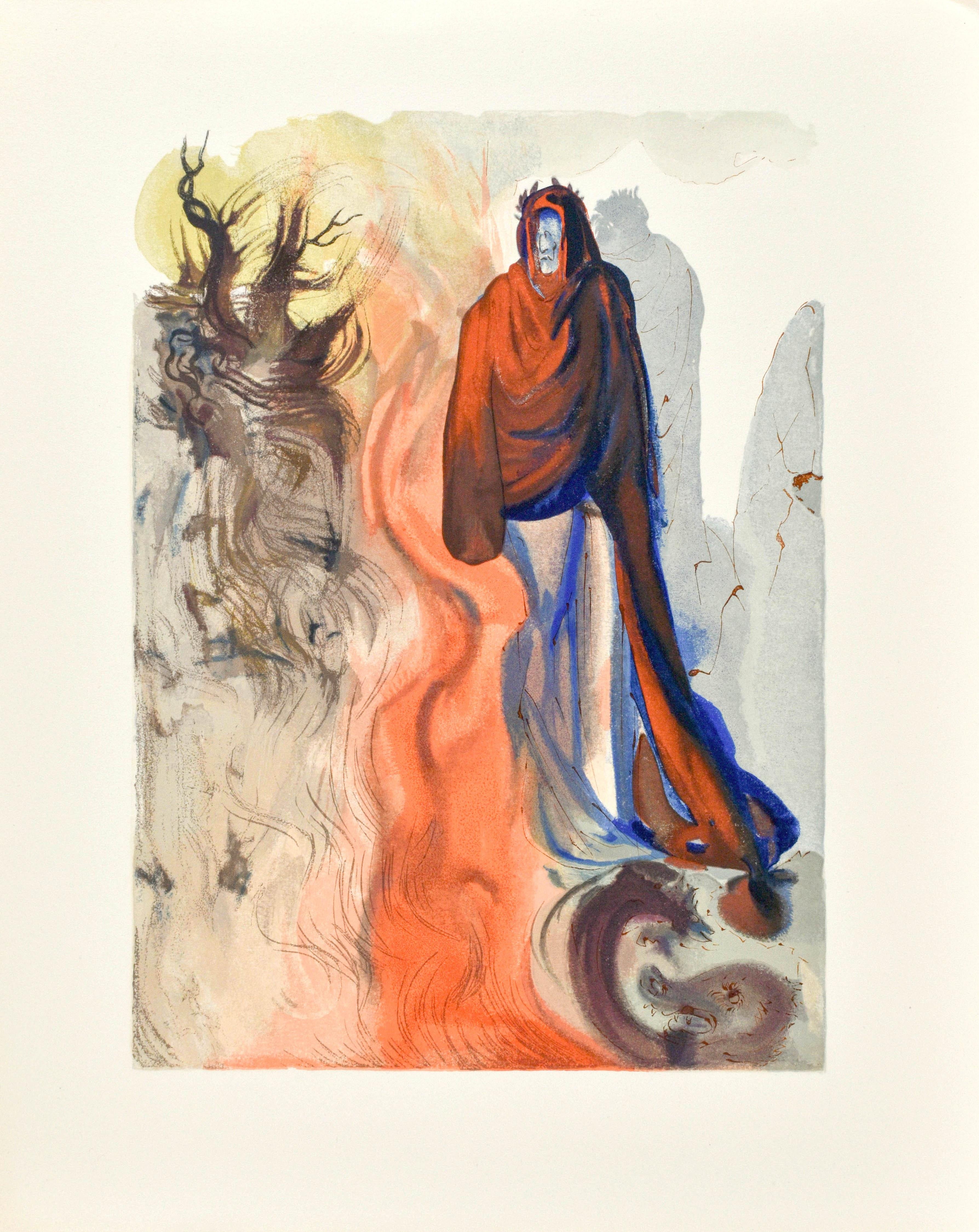 Woodcut in colors on vélin pur chiffon de Rives paper. Paper size: 13 x 10.375 inches. Inscription: Unsigned and unnumbered, as issued. Catalogue raisonné reference: Michler & Löpsinger 1039-1138; Field 189-200. Notes: From the folio, La Divina