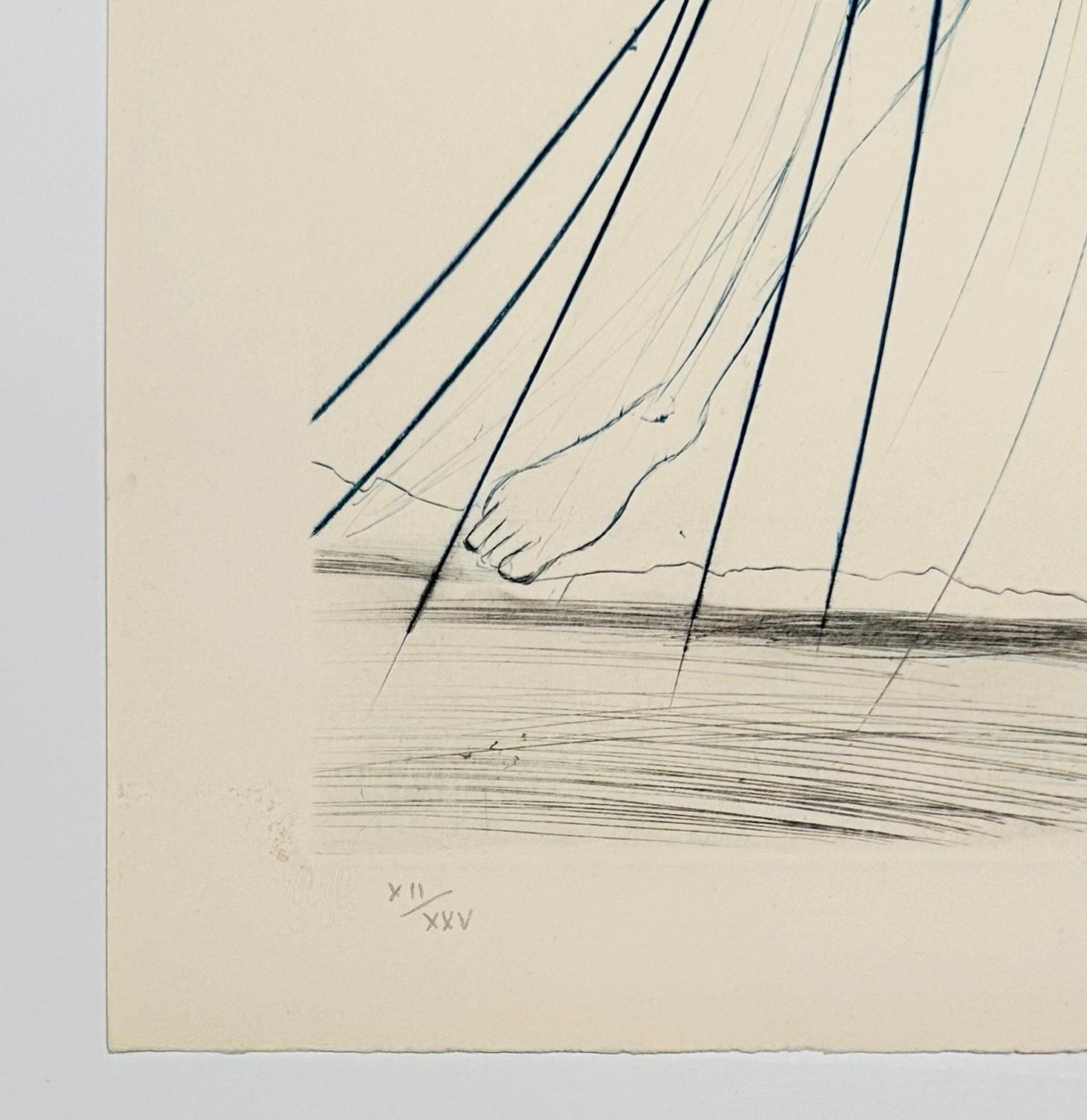 Artist: Salvador Dali
Title: Iseult of the White Hands
Portfolio: Tristan and Iseult
Medium: Color engraving
Year: 1970
Edition: XII/XXV
Frame Size: 25 1/4