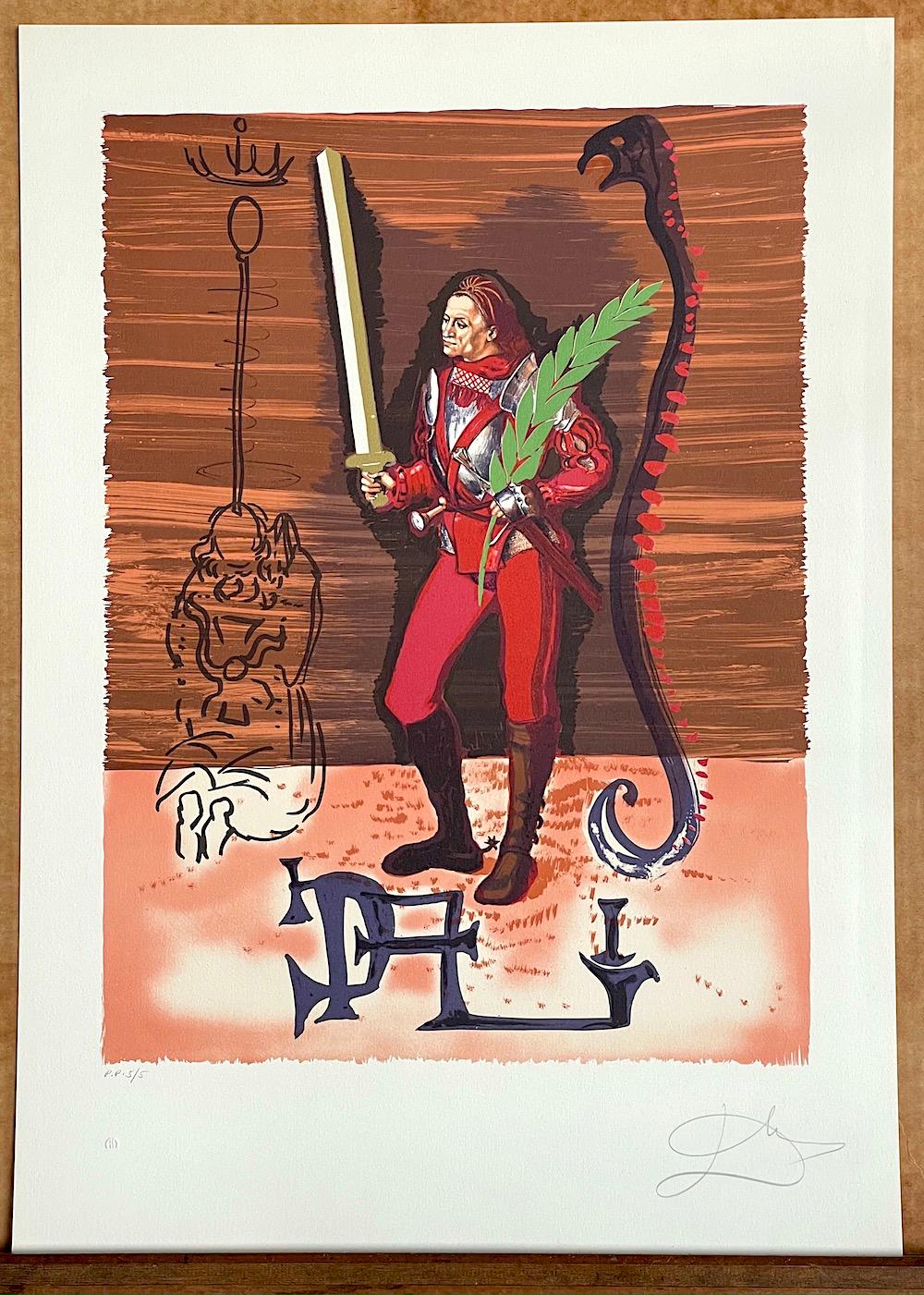 JACK OF SWORDS: Christopher Columbus Discovers America, Signed Lithograph - Surrealist Print by Salvador Dalí