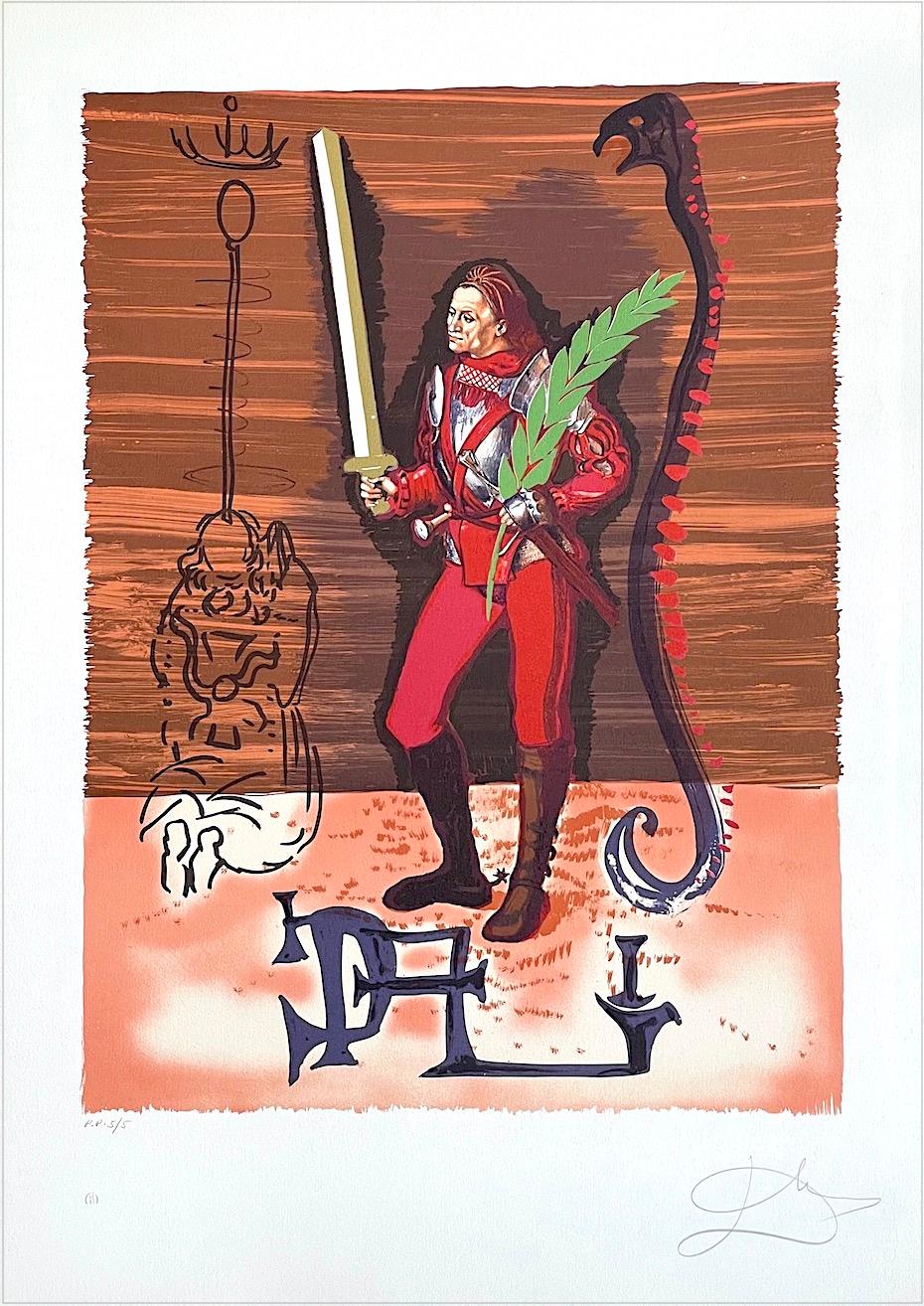 Salvador Dalí Figurative Print - JACK OF SWORDS: Christopher Columbus Discovers America, Signed Lithograph