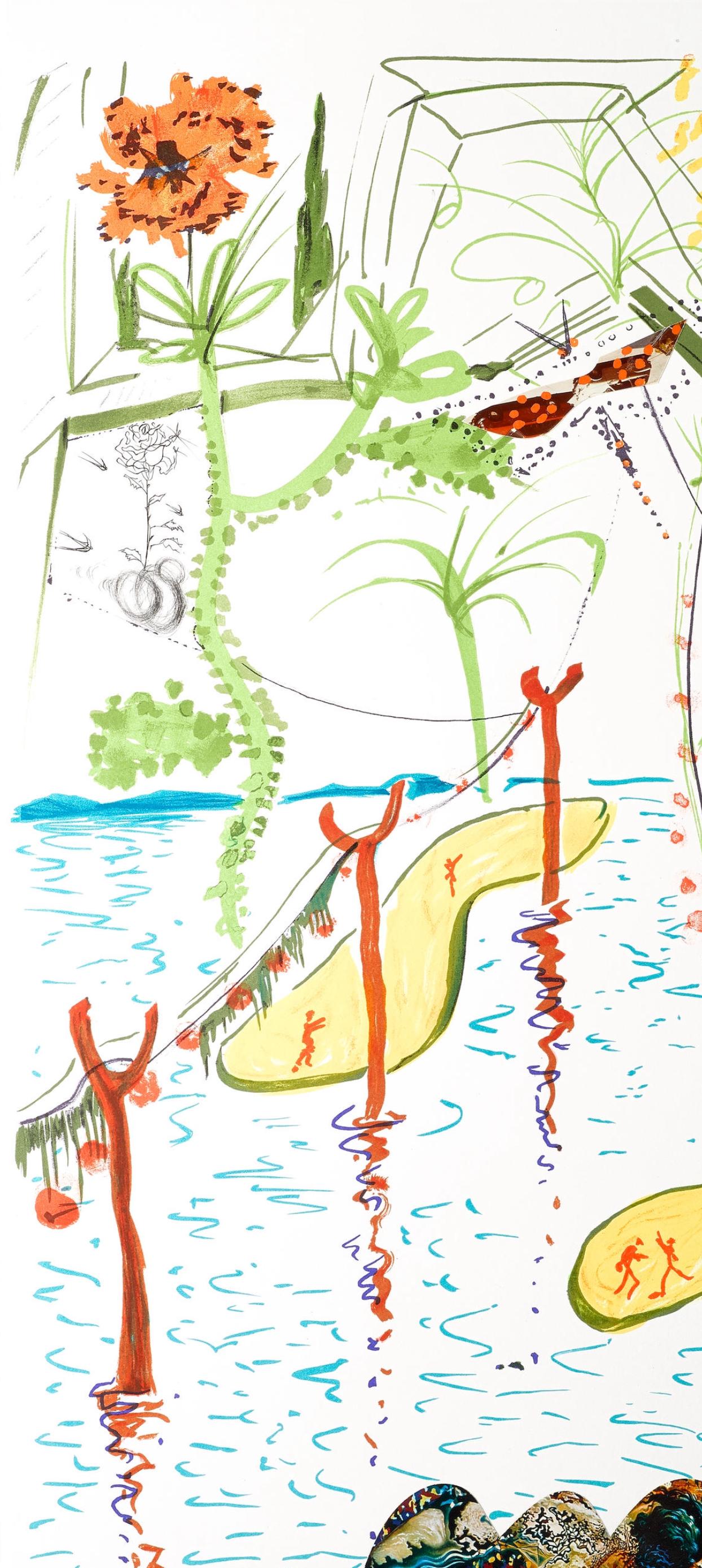 Jardin biologique (M/L 822-831; Feld 75-13) (Surrealismus), Print, von Salvador Dalí