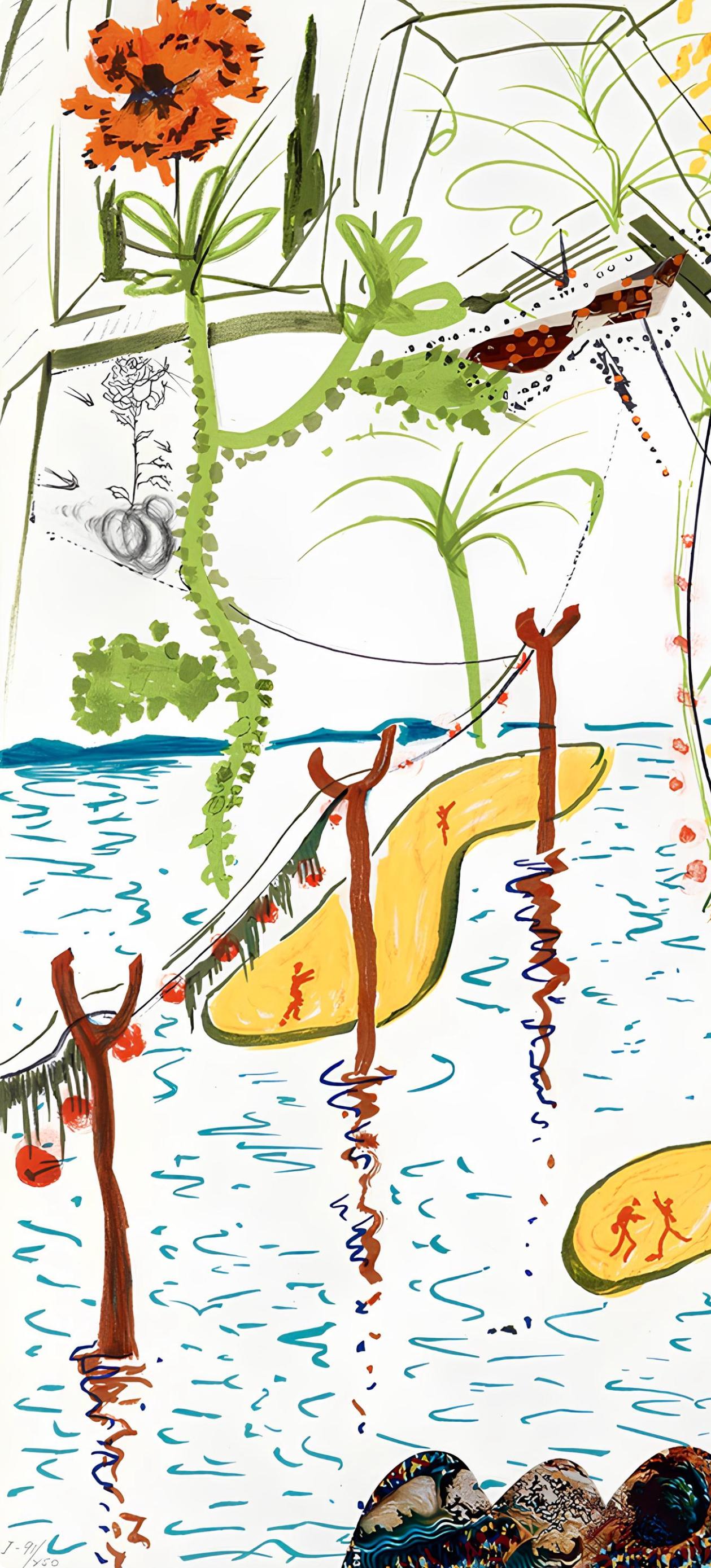 Jardin biologique (Michler/Löpsinger 822-831; Field 75-13) - Print di Salvador Dalí