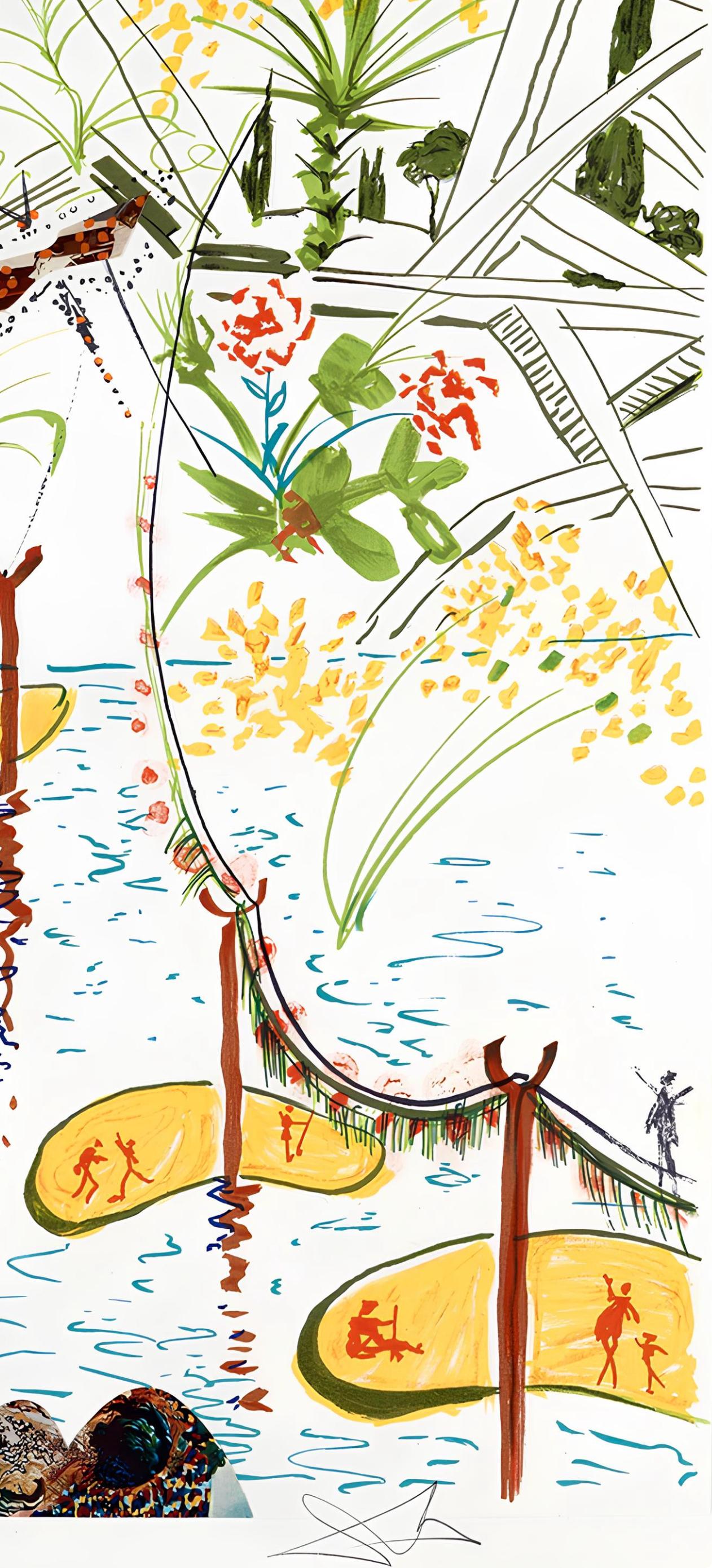 Jardin biologique (Michler/Löpsinger 822-831; Field 75-13) - Landscape Print Beige di Salvador Dalí