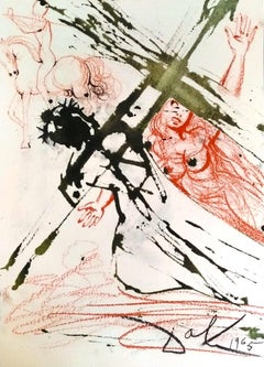 Jesus trägt das Kreuz – Originallithographie von Salvador Dal – 1965