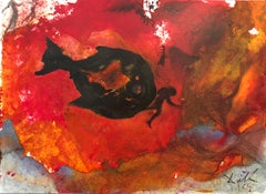 Jonah in the Belly of the Fish - Original Lithograph by S. Dalì - 1964