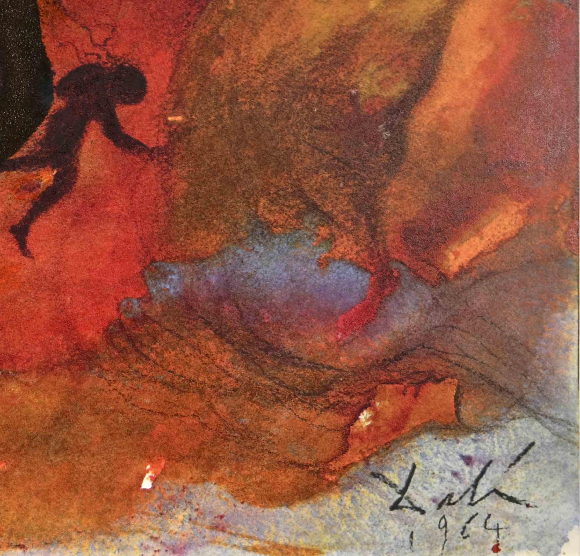 Jonah in the Belly of the Whale - Lithograph - 1964 - Print by Salvador Dalí