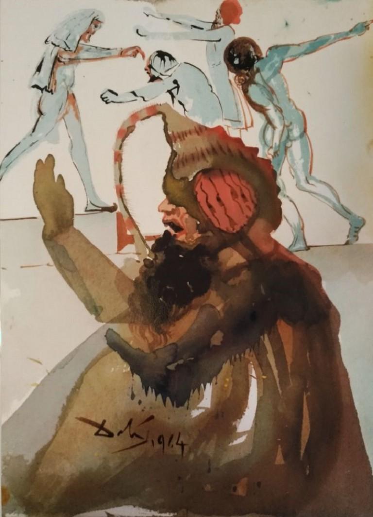 Salvador Dalí Print - Joseph et fratres in Aegypto -  Lithograph attr. to S. Dalì