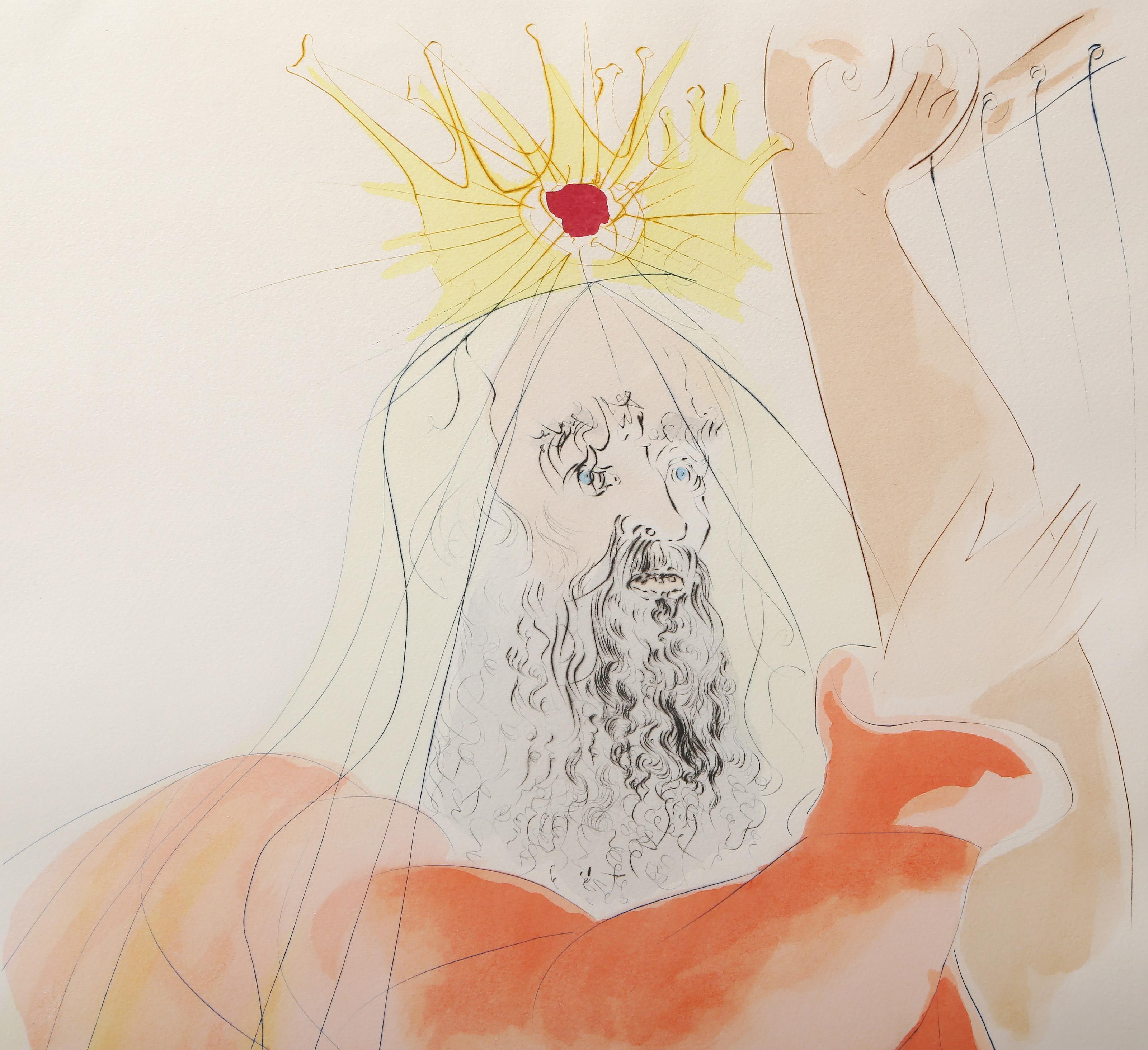 King David, surrealistische Tiefdruckradierung und Farbpochoir von Salvador Dali – Print von Salvador Dalí