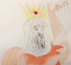 King David, Surrealist Intaglio Etching and Color Pochoir by Salvador Dali