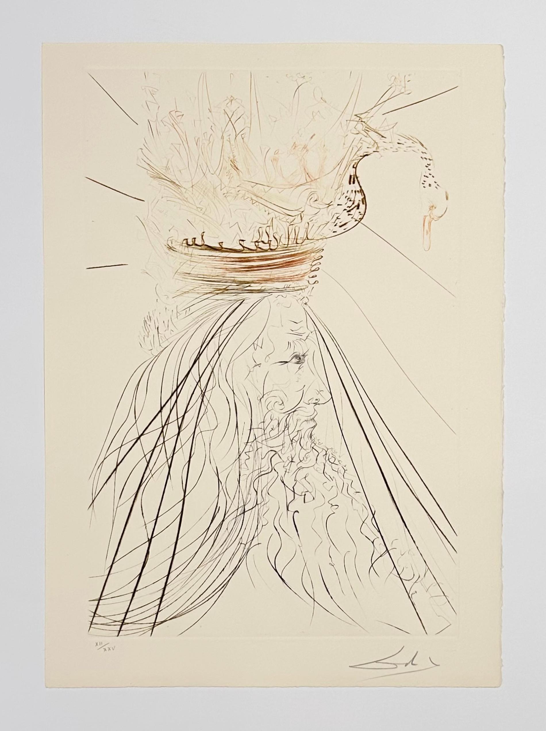 Artista: Salvador Dalí
Título Rey Marc
Portafolio: Tristán e Iseult
Medio: Grabado en color
Año: 1970
Edición: XII/XXV
Tamaño del marco: 25 1/4