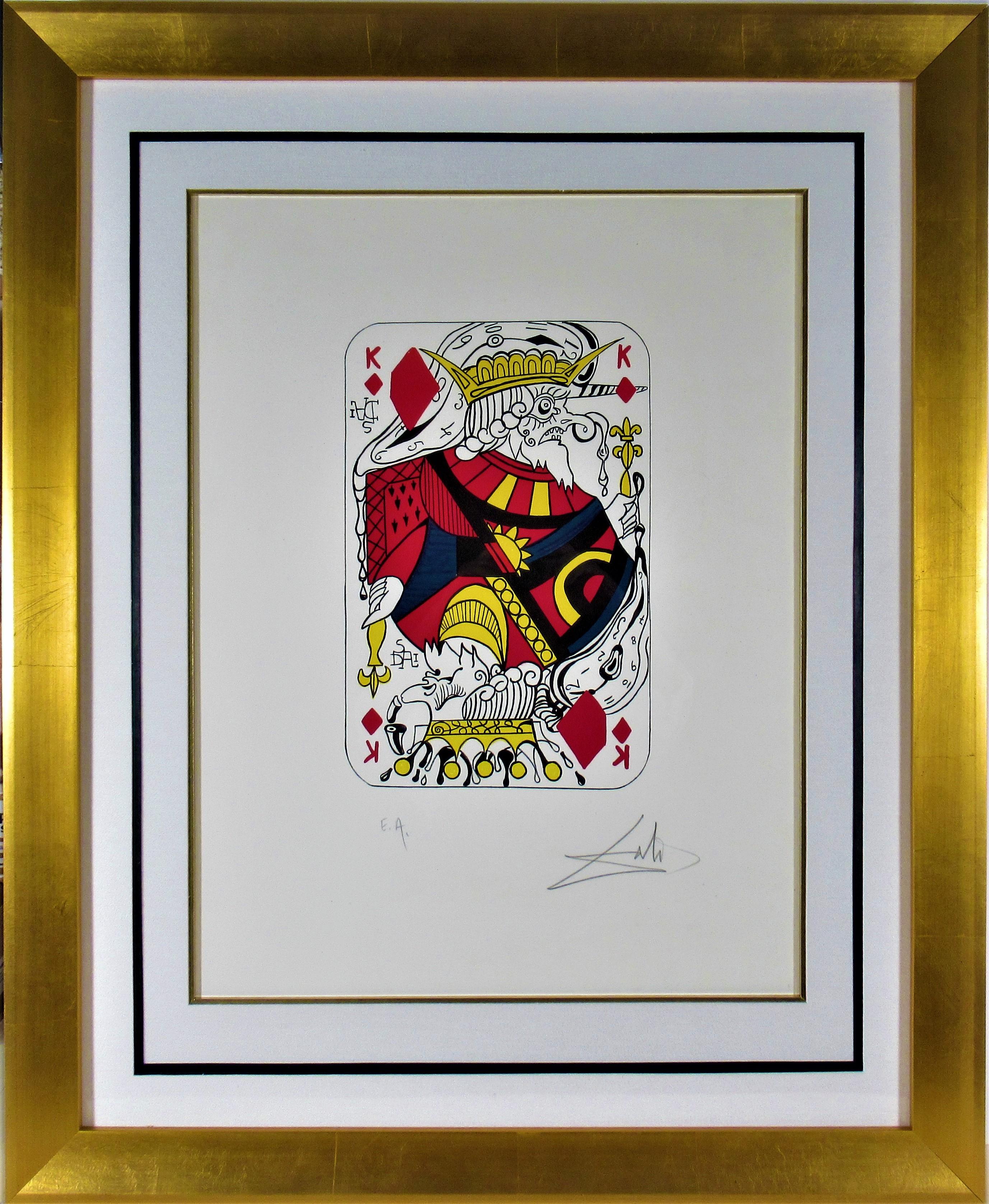 Salvador Dalí Figurative Print - "King of Diamonds" from the suite "Playing Cards"