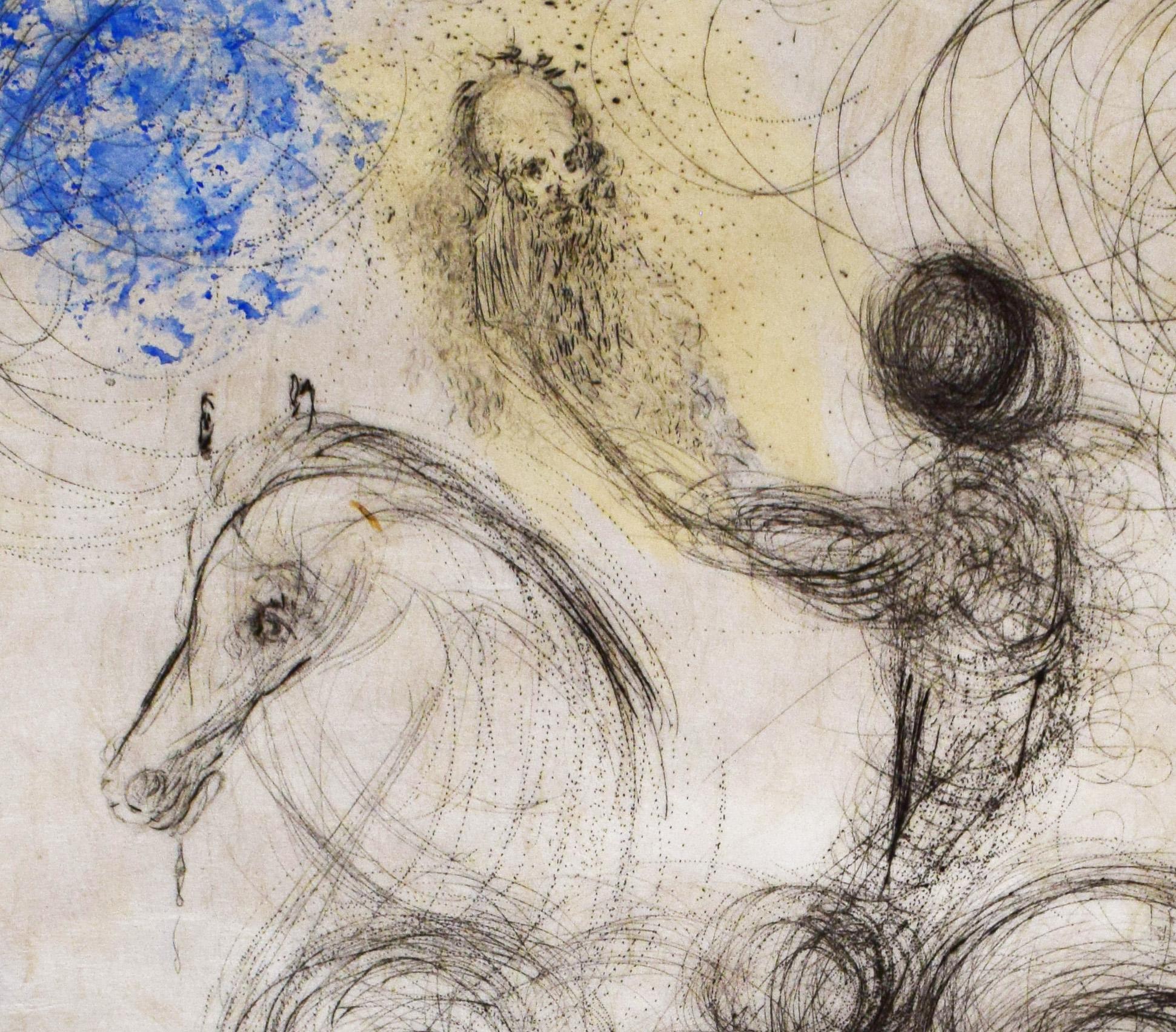 Knight and Death, from: Faust (Walpurgis Night) - Spanish Surrealism - Gray Figurative Print by Salvador Dalí