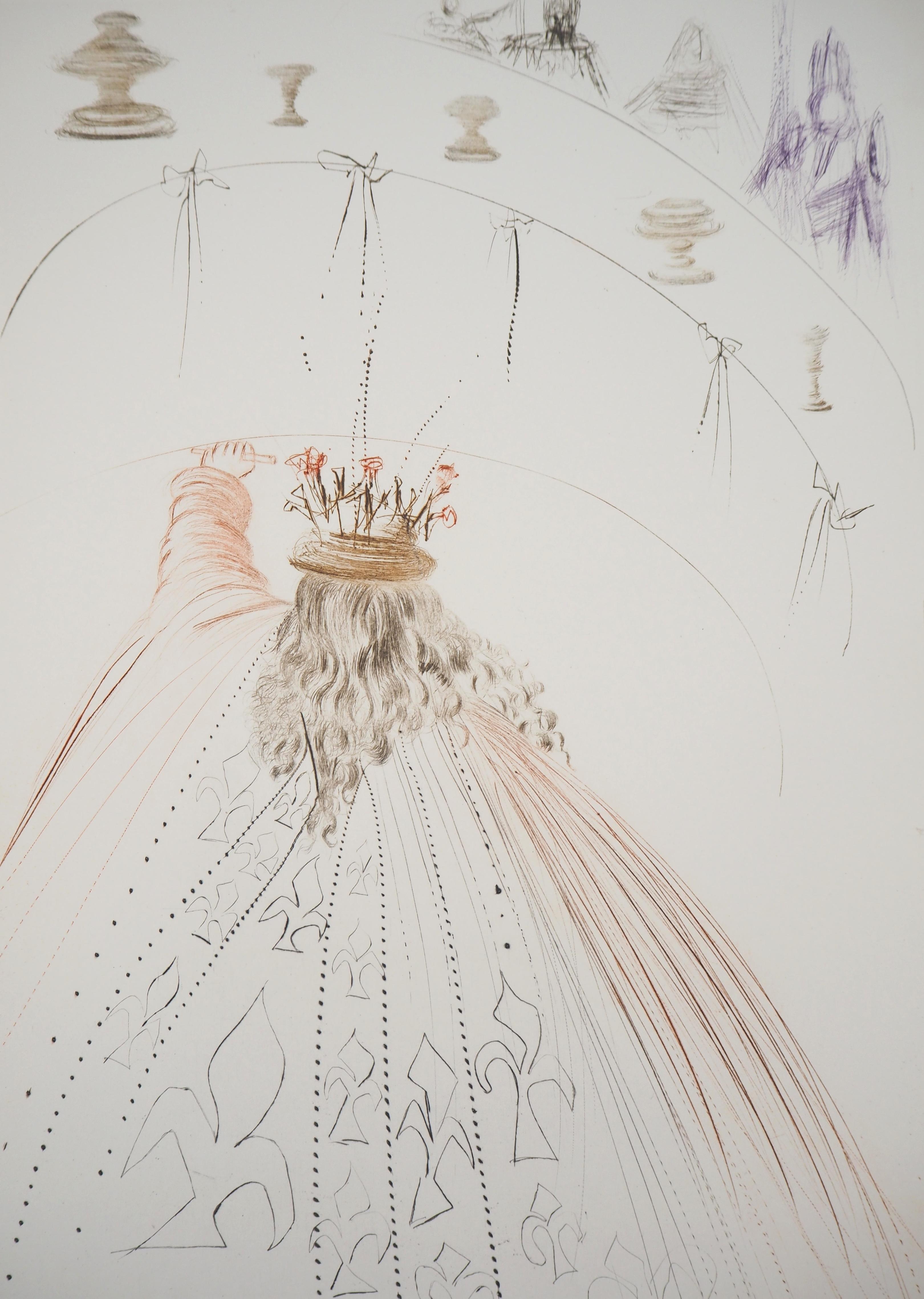 Knights of King Arthur - Original etching Handsigned (Field #70-10M) - Print by Salvador Dalí