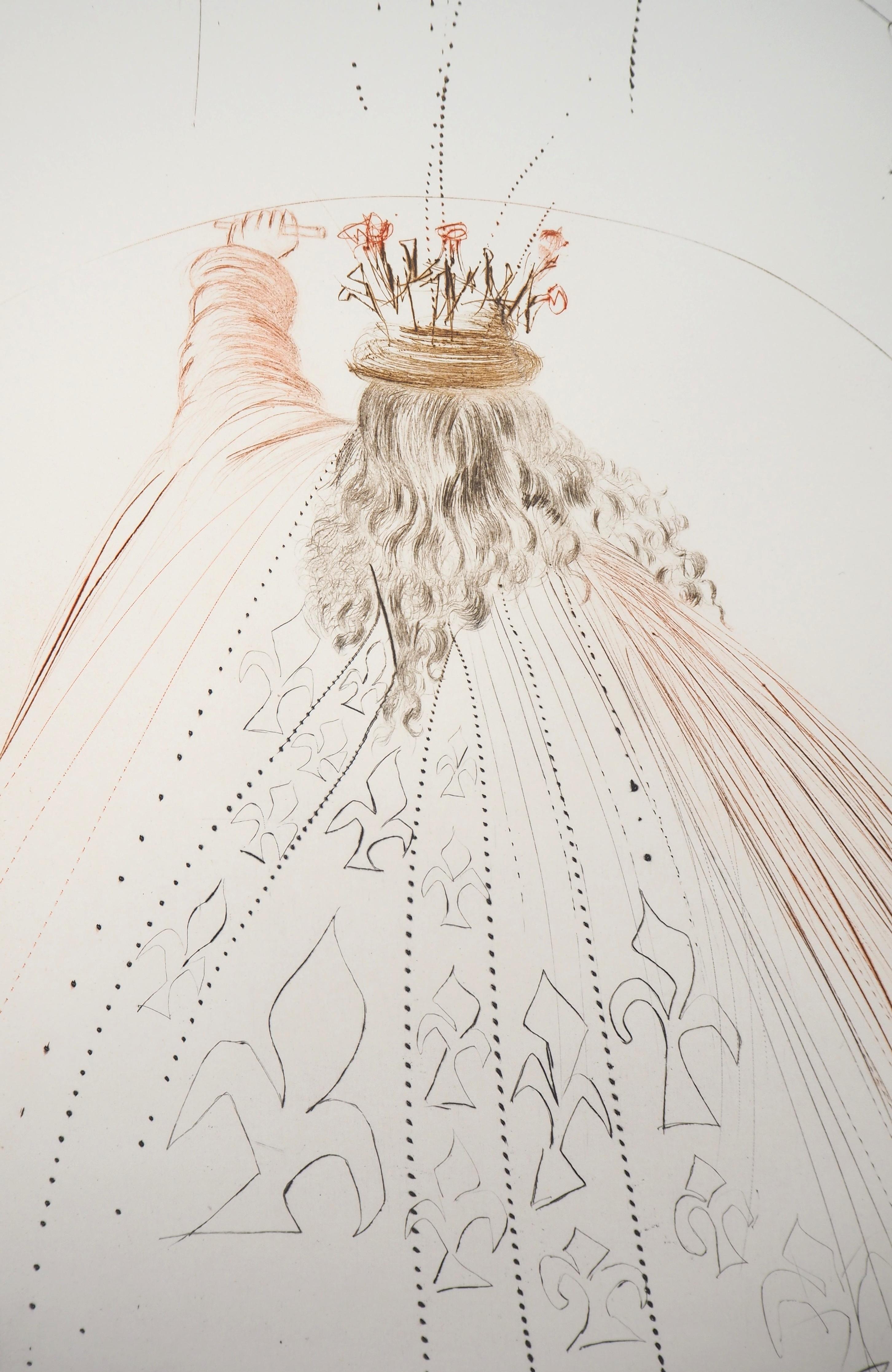 Knights of King Arthur - Original etching Handsigned (Field #70-10M) - Surrealist Print by Salvador Dalí