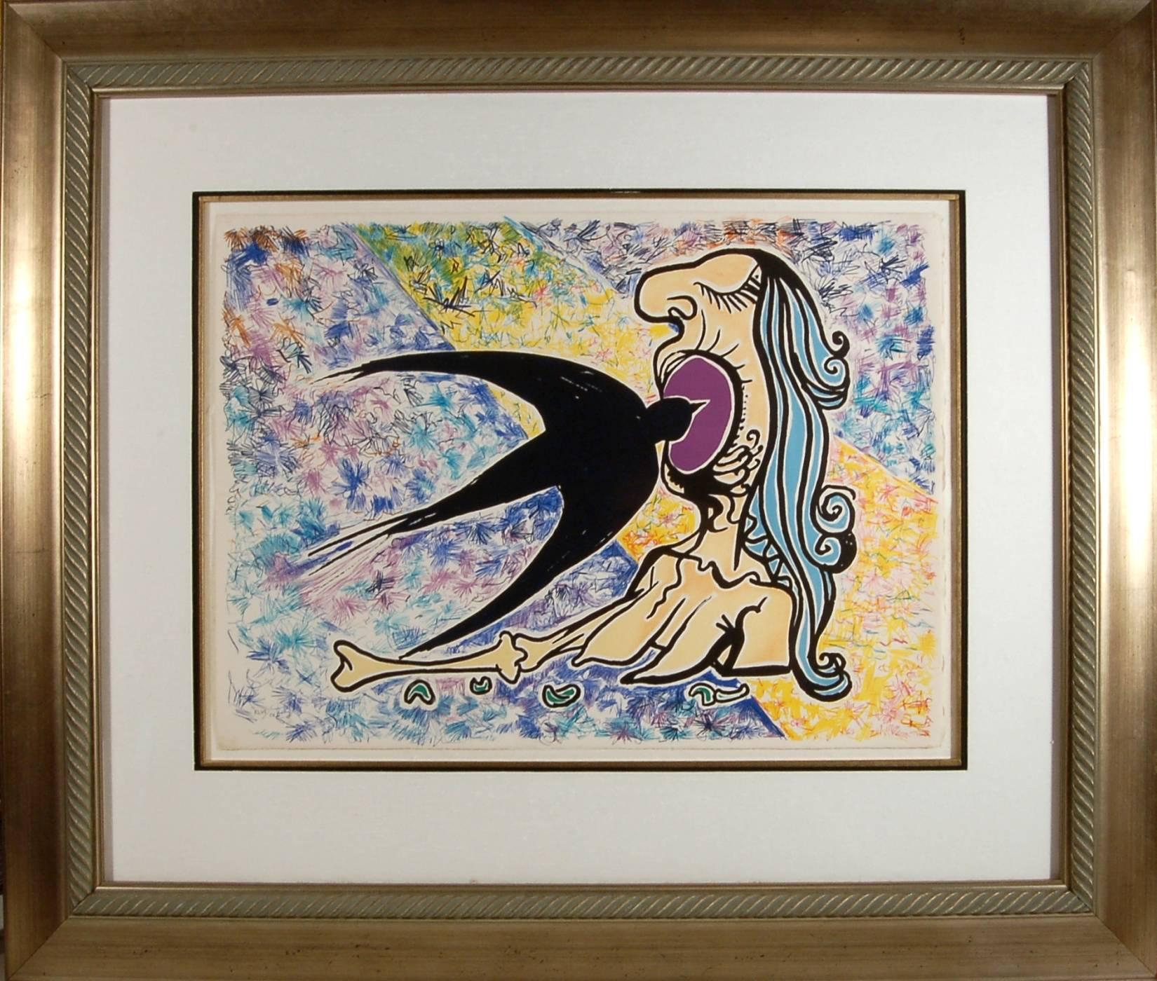 Salvador Dalí Figurative Print - l' Hirondelle