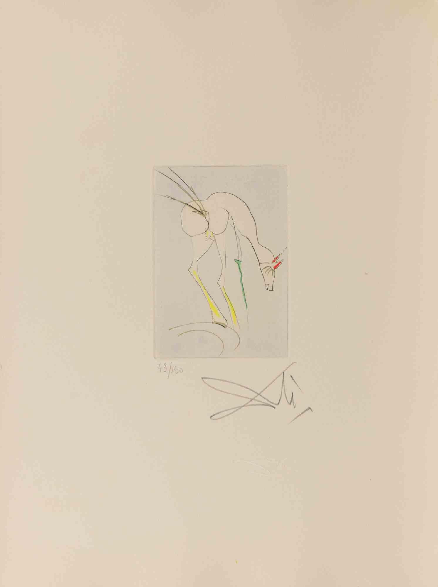 La Biche (The Doe)  - Etching - 1960s - Print by Salvador Dalí