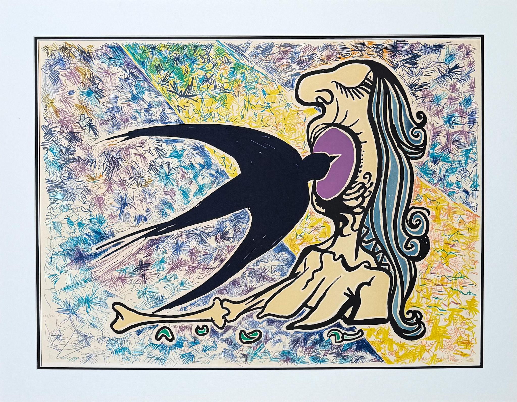 La civiltà sconfitta (Civilization Defeated) -Coloured lithograph on Arches - Surrealist Print by Salvador Dalí