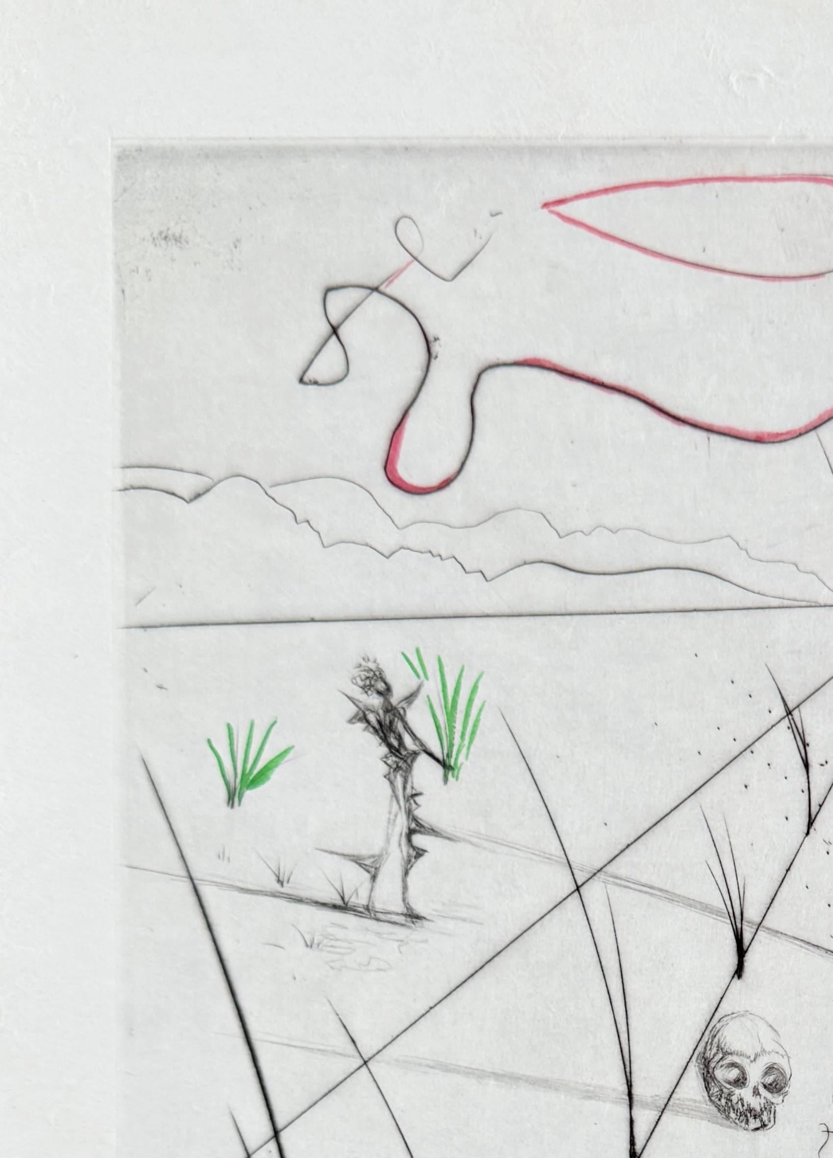 La Femme au fouet - Gray Print by Salvador Dalí