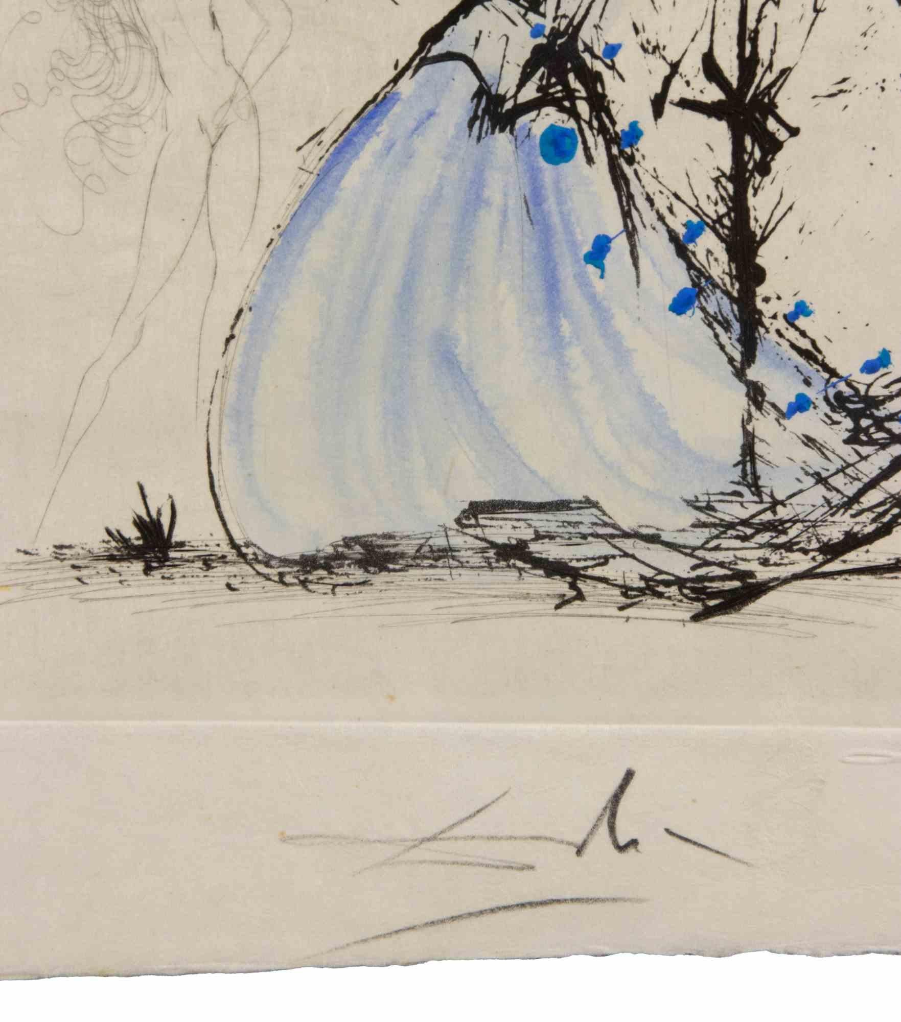 La Fille au Page - Etching - 1968 - Print by Salvador Dalí