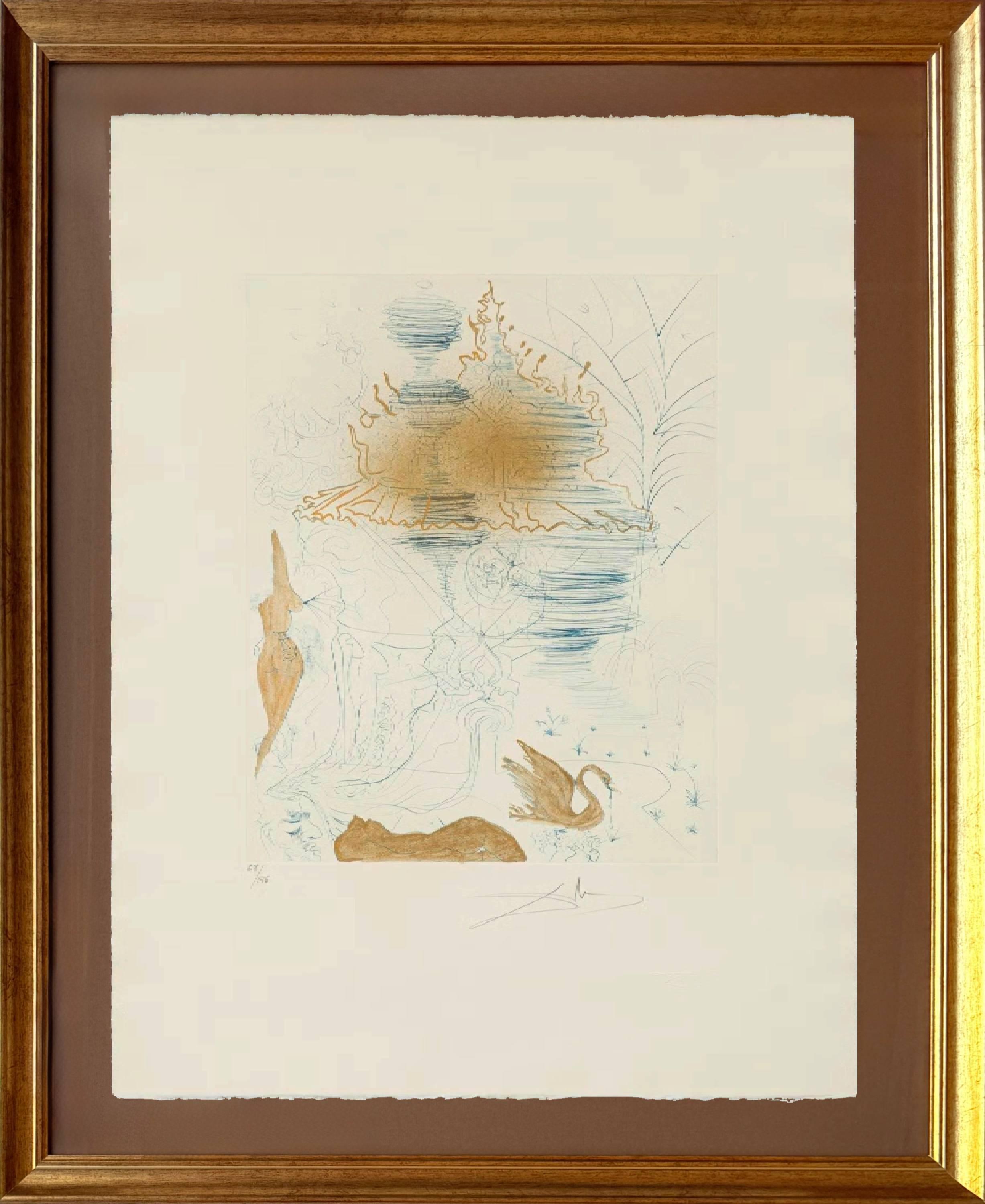 Salvador Dalí Print - La Pagode Drypoint Etching, Surrealist, Signed, 1969