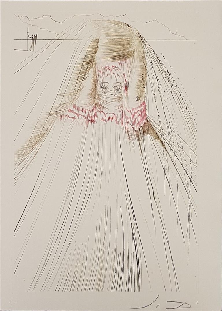 La Reine avait Bliaut de Soie - Kaltnadelradierung nach S. Dalì - 1969