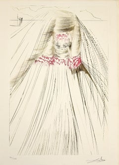 La Reine Avait Bliaut de Soie - Original Etching and Drypoint by S. Dalì - 1969