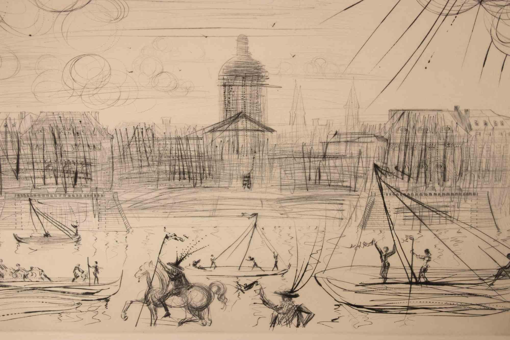 L'Académie de Paris - Gravure - 1971 - Print de Salvador Dalí