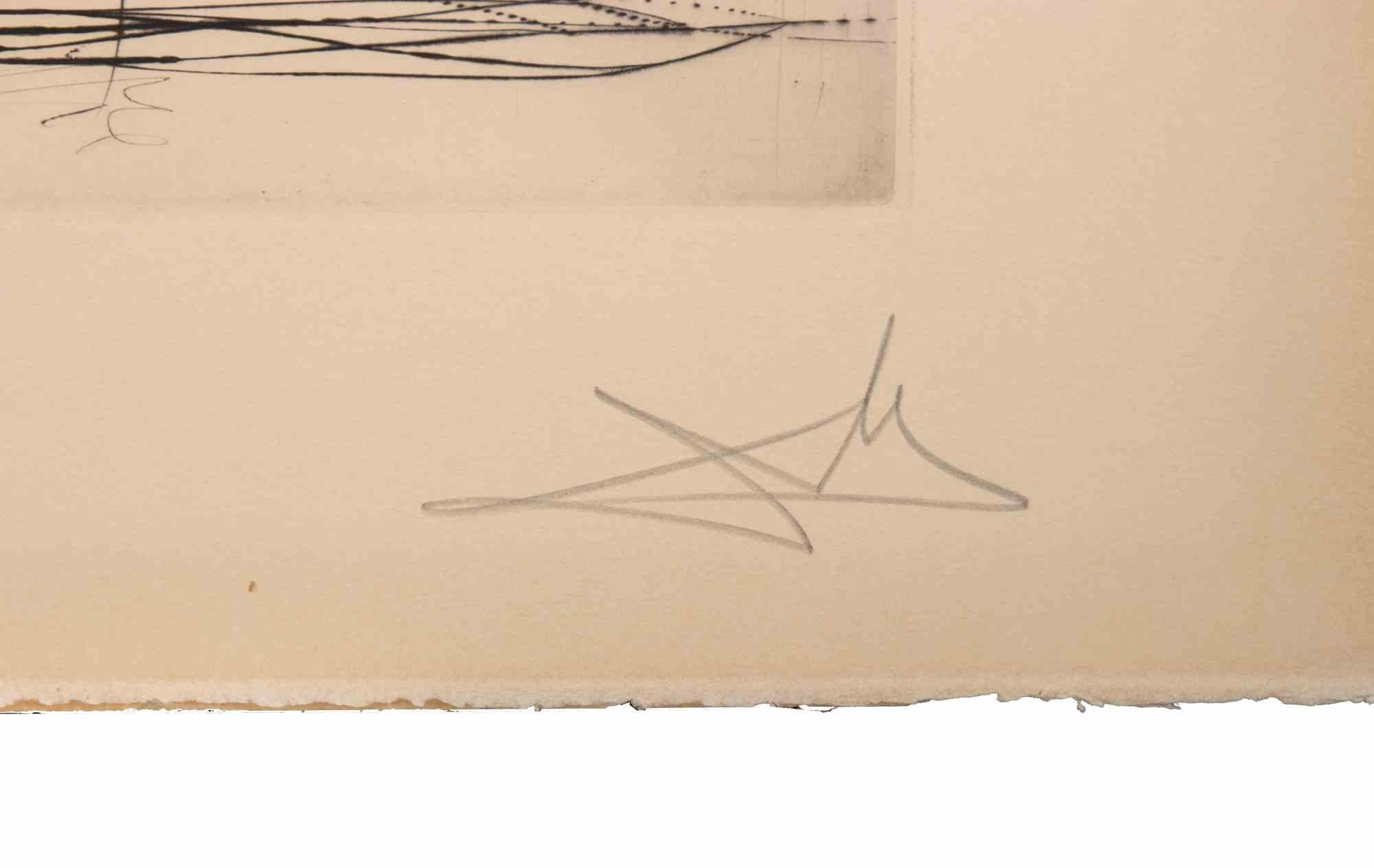 L'Académie de Paris - Gravure - 1971 - Beige Figurative Print par Salvador Dalí