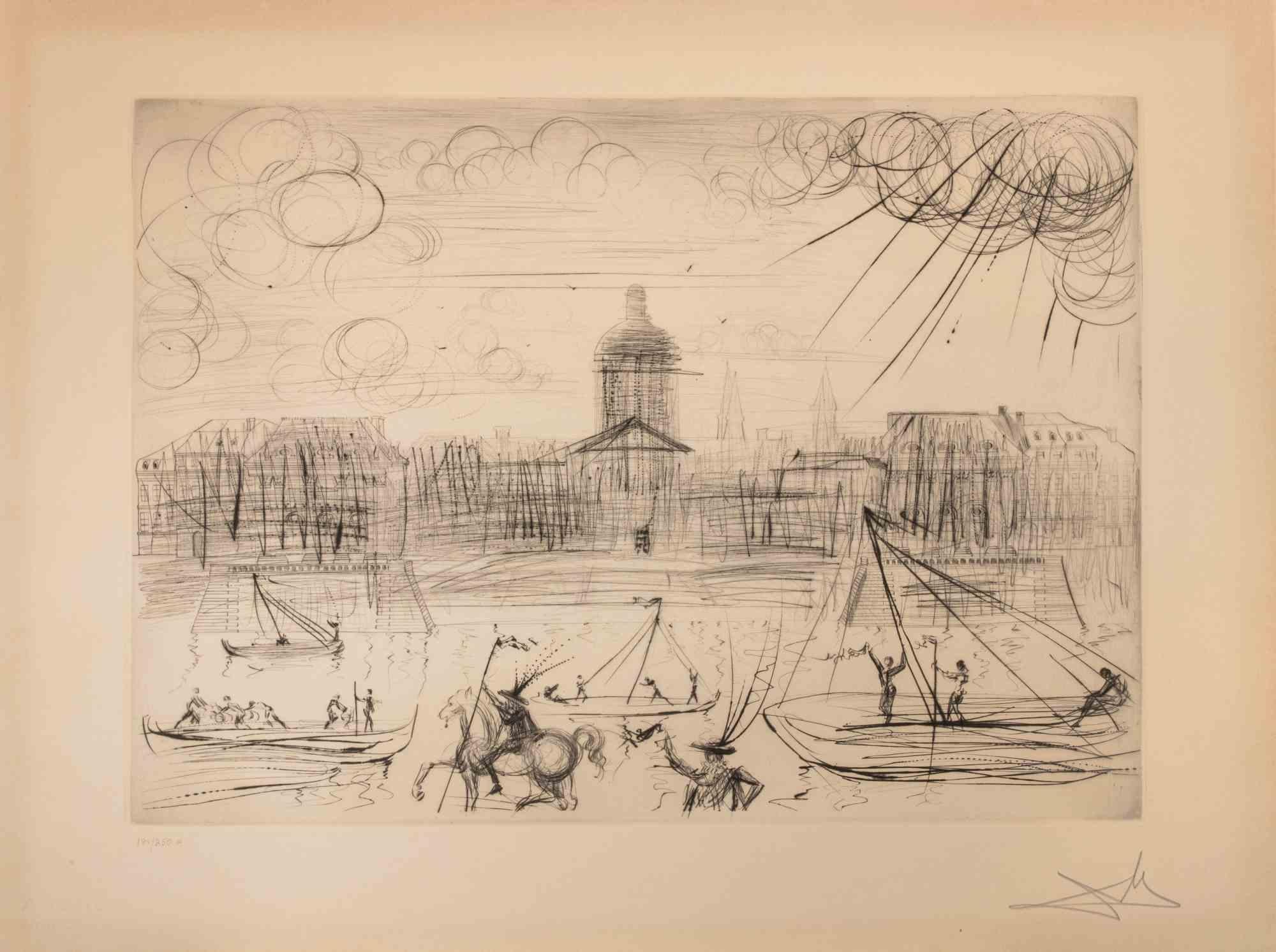 Figurative Print Salvador Dalí - L'Académie de Paris - Gravure - 1971
