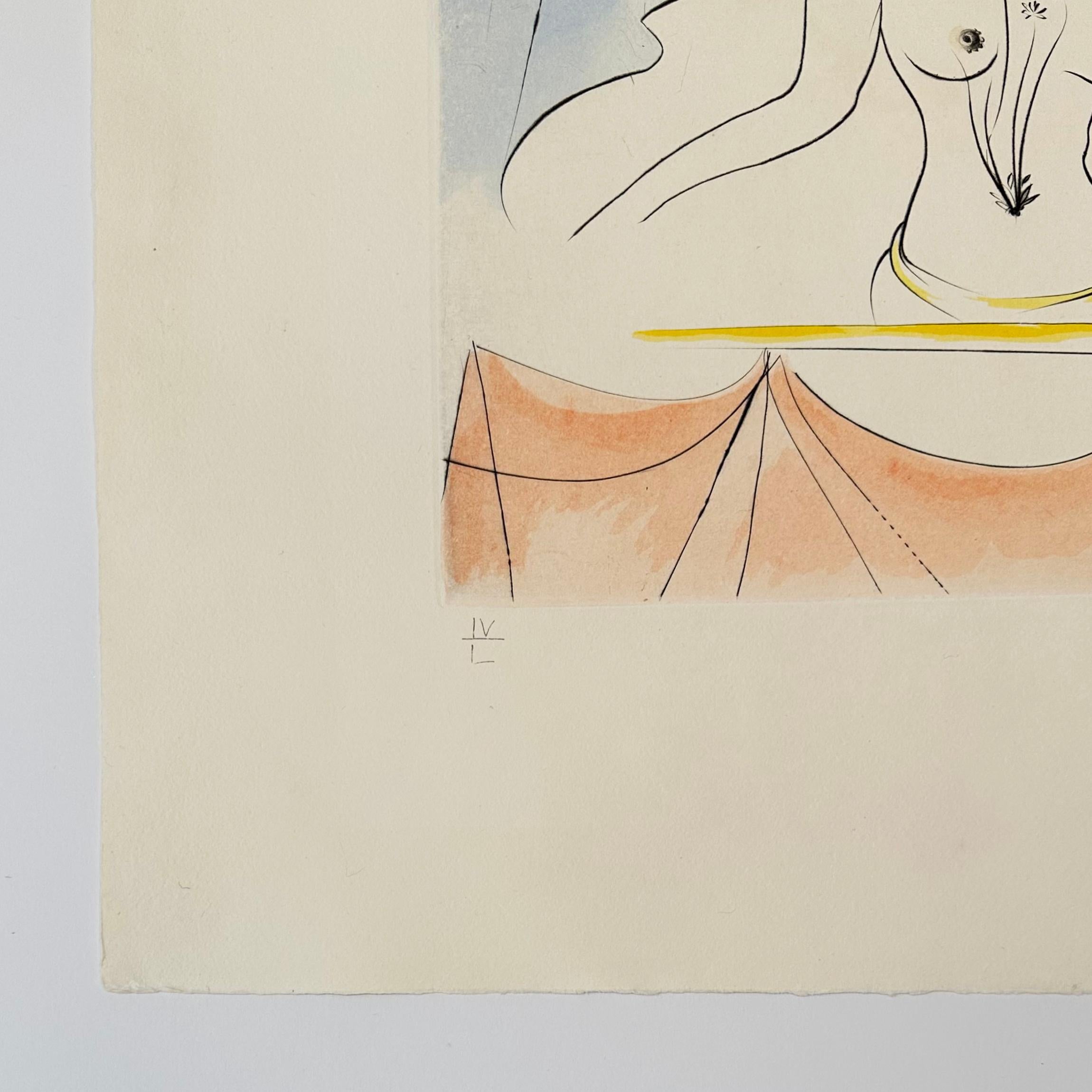 Ladies of the Renaissance - Beige Nude Print by Salvador Dalí