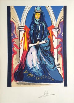 LADY BLUE(THE HIGH PRIESTESS) 1979 Signed Lithograph, Tarot Card Series