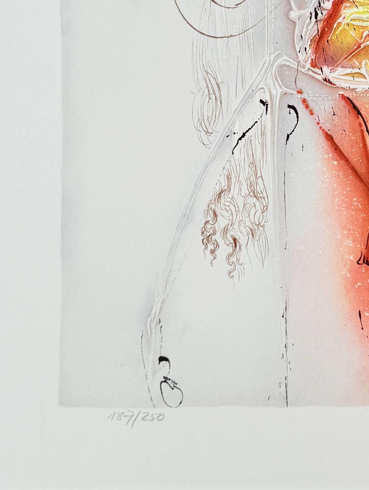 Salvador Dalì (1904-1989) - Lady Godiva

Litografia del 1970.

Edizione di 187/256.

Dimensioni dell'opera: 68 x 50 cm

Editore: Simeon Wajntraub.

Su carta B.F.K. Rives come indicato nel catalogo Field.

Riferimento: Campo 72-6G

L'opera è in