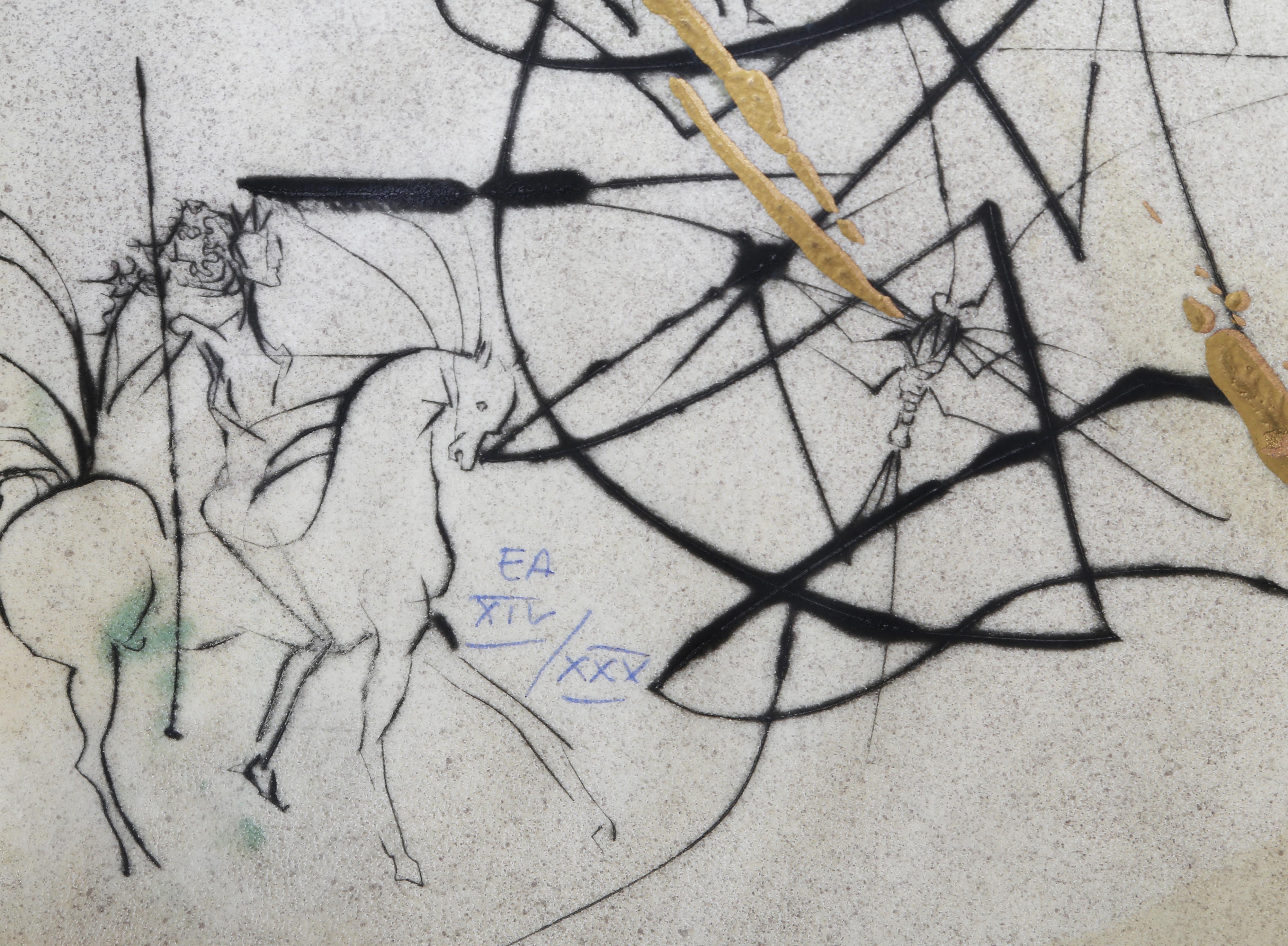 L’Ange de l’Alchimie, Surrealist Lithograph on Parchment by Salvador Dali For Sale 1