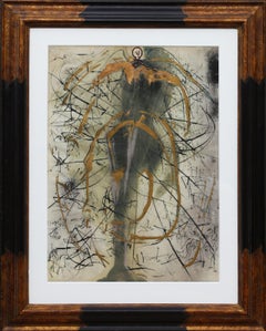 Retro L’Ange de l’Alchimie, Surrealist Lithograph on Parchment by Salvador Dali