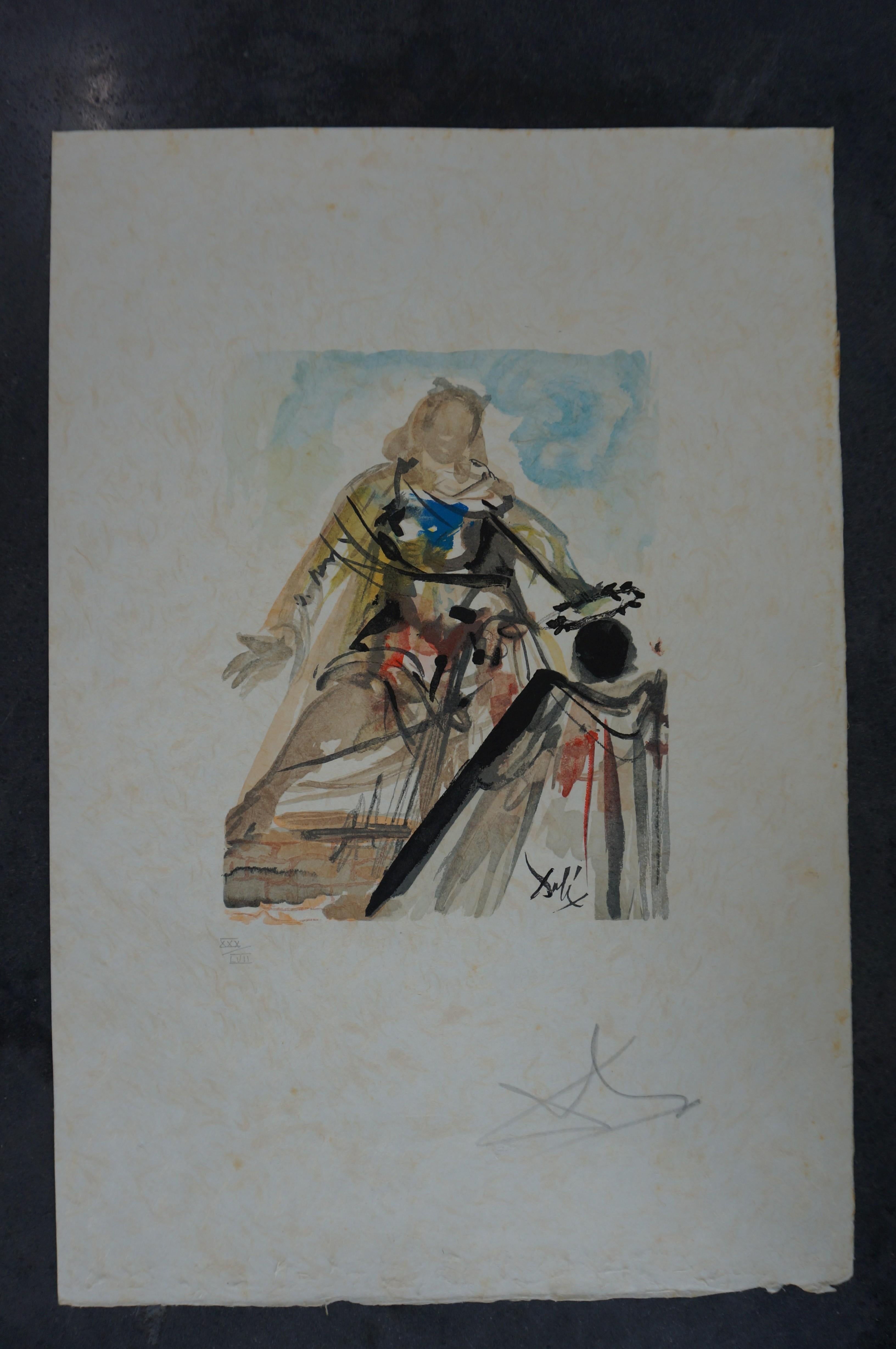 Salvador Dalí Figurative Print - On voit cette reine from "L'Art d'aimer d'Ovide" artist's proof on Japon nacré