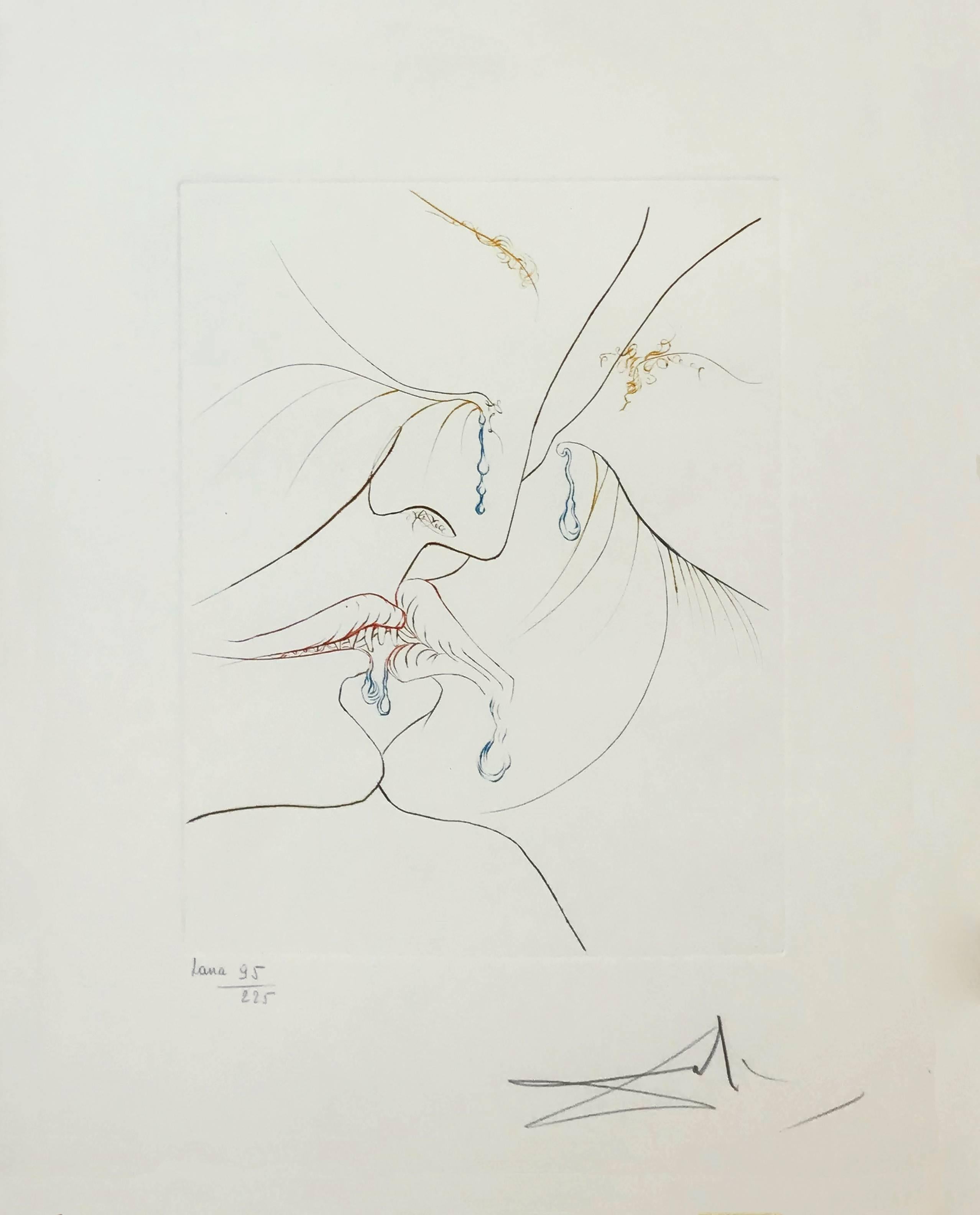 Salvador Dalí Portrait Print - LE BAISER (THE KISS)
