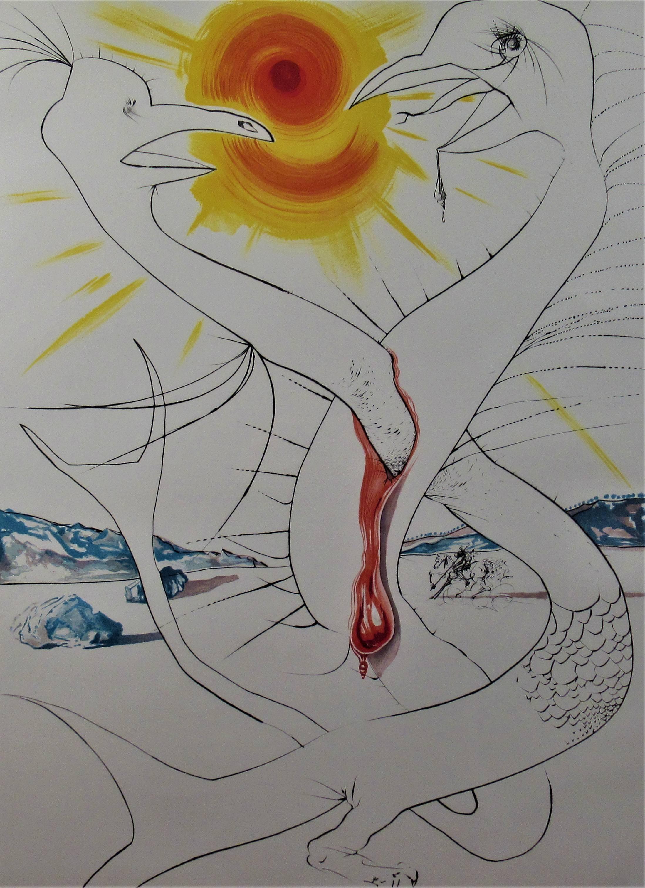 Le Caducee de Mars Alimente par la Boule de feu de Jupiter - Print by Salvador Dalí