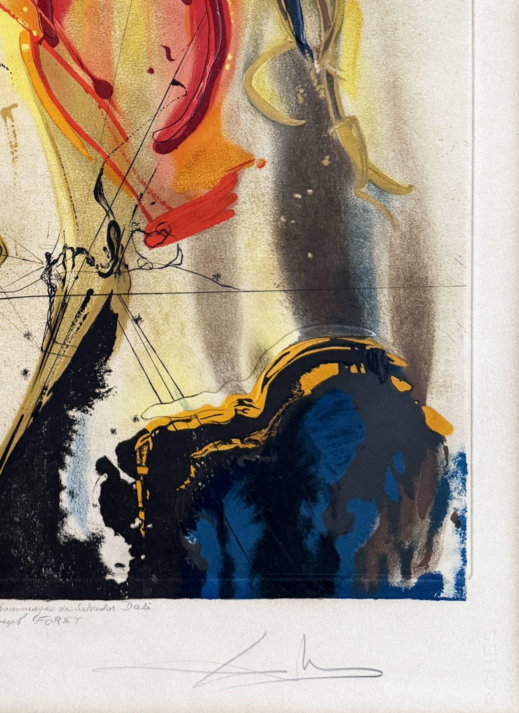 Salvador Dali (1904-1989) - Le Cavalier Triomphant

Drypint etching on chromolithograph, embossed from 1971.

The edition epruve d'artiste.

Countersigned by the editor.

Additionally dedicated by the editor to Dalí.

Dimensions of work: 92.5 x 65.5
