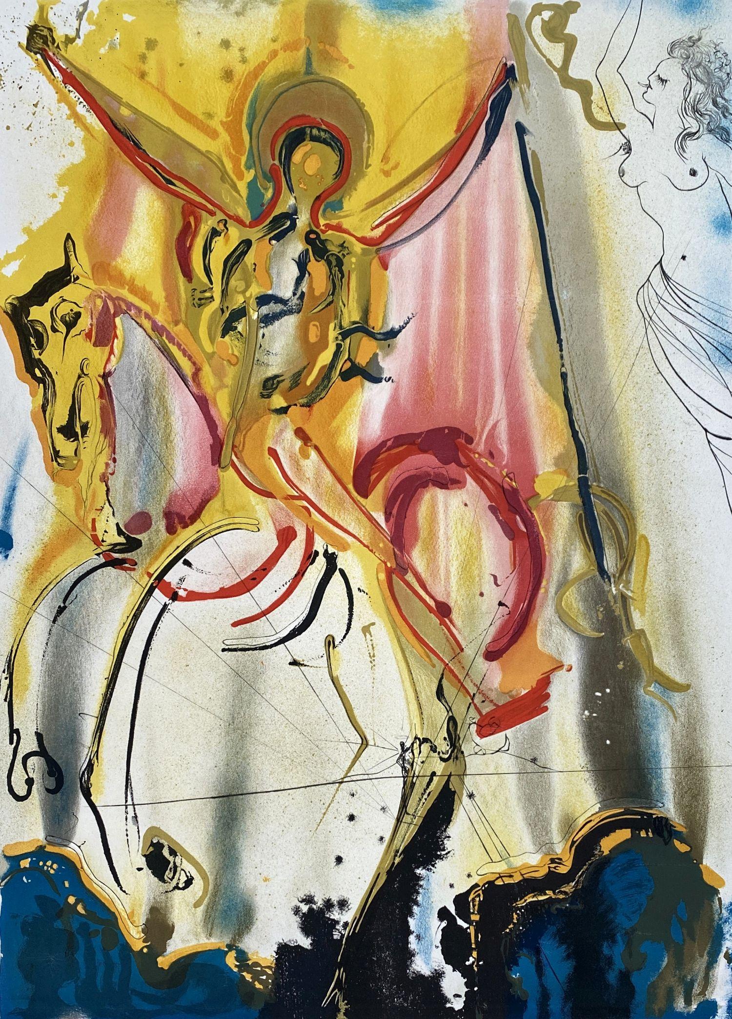 Le Cavalier Triomphant - Original Etching & Lithograph Handsigned (Field #73-12) - Print by Salvador Dalí