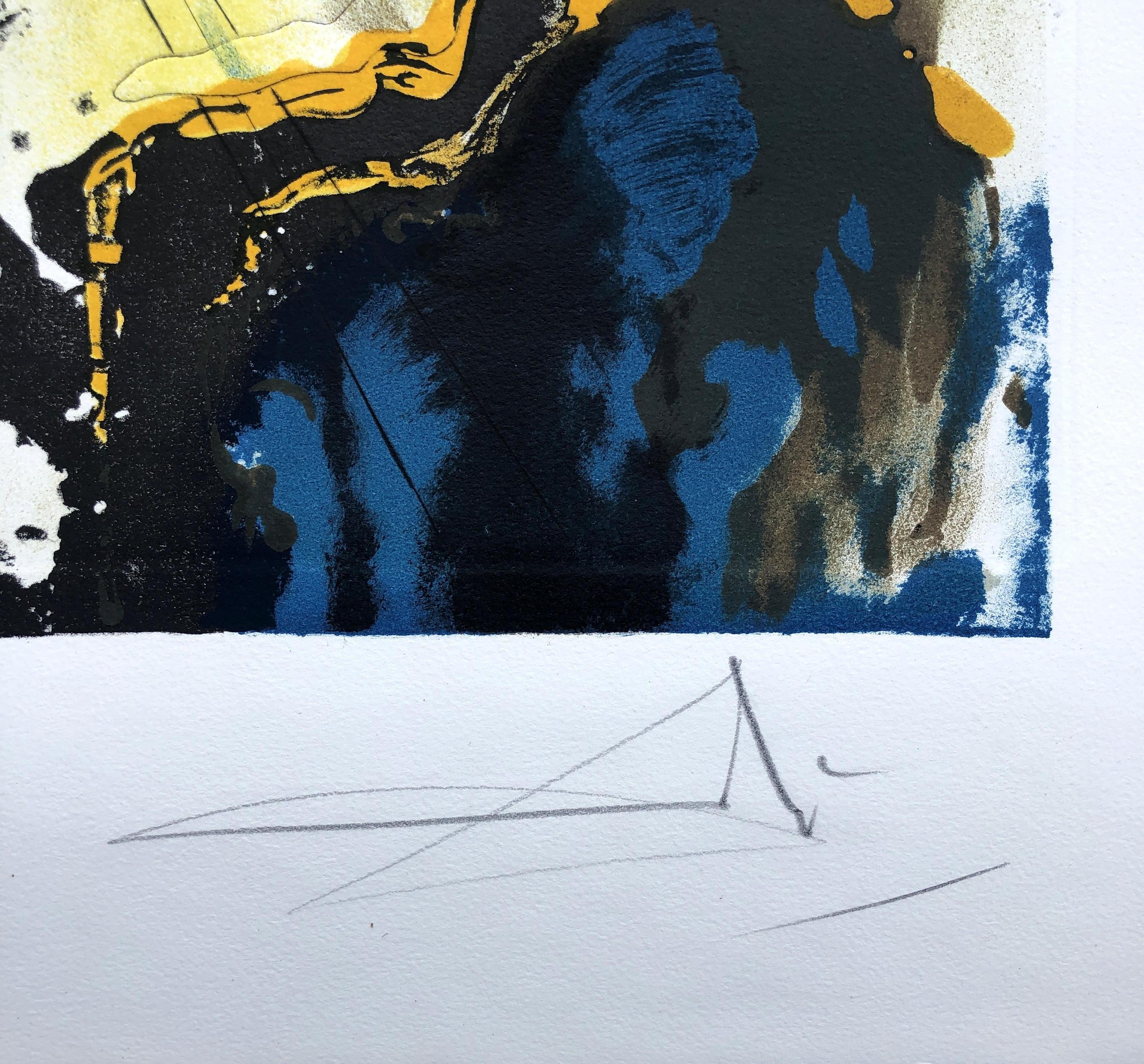 Le Cavalier Triomphant - Original Etching & Lithograph Handsigned (Field #73-12) - Print by Salvador Dalí