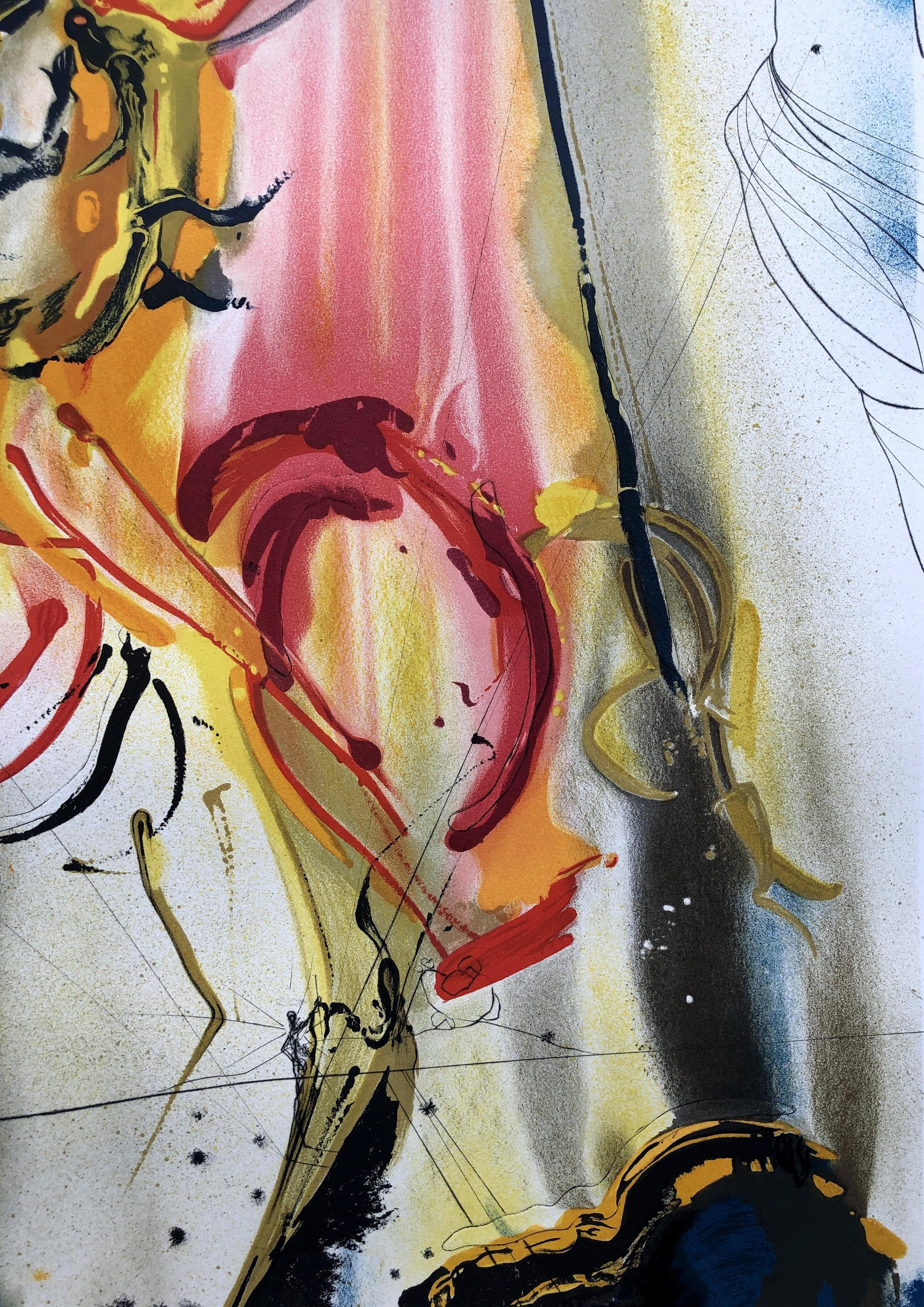 Le Cavalier Triomphant - Original Etching & Lithograph Handsigned (Field #73-12) - Beige Figurative Print by Salvador Dalí