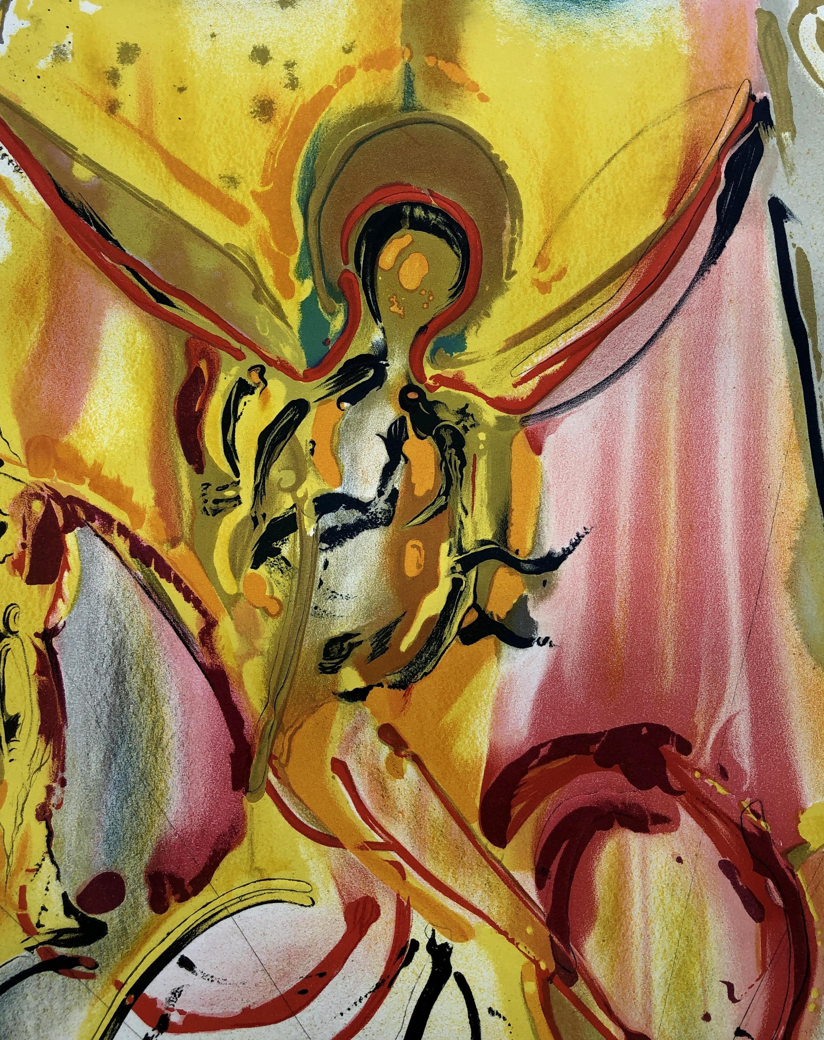 Salvador DALI
Le cavalier triomphant, 1973

Original lithograph and drypoint
Handsigned in pencil by the artist
Numbered /197 copies and handsigned by Joseph Foret (publisher)
On Arches vellum 92 x 66 cm (c. 36,2 x 26 inch)

REFERENCE : 
- Catalog