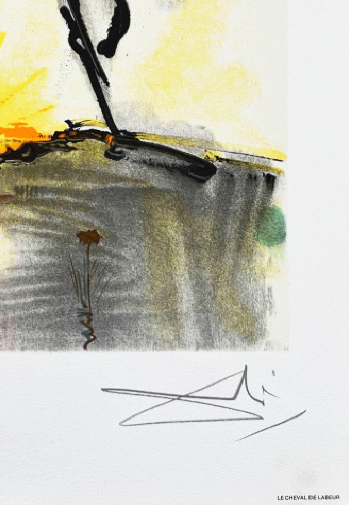 Le Cheval de Labeur - Print by Salvador Dalí