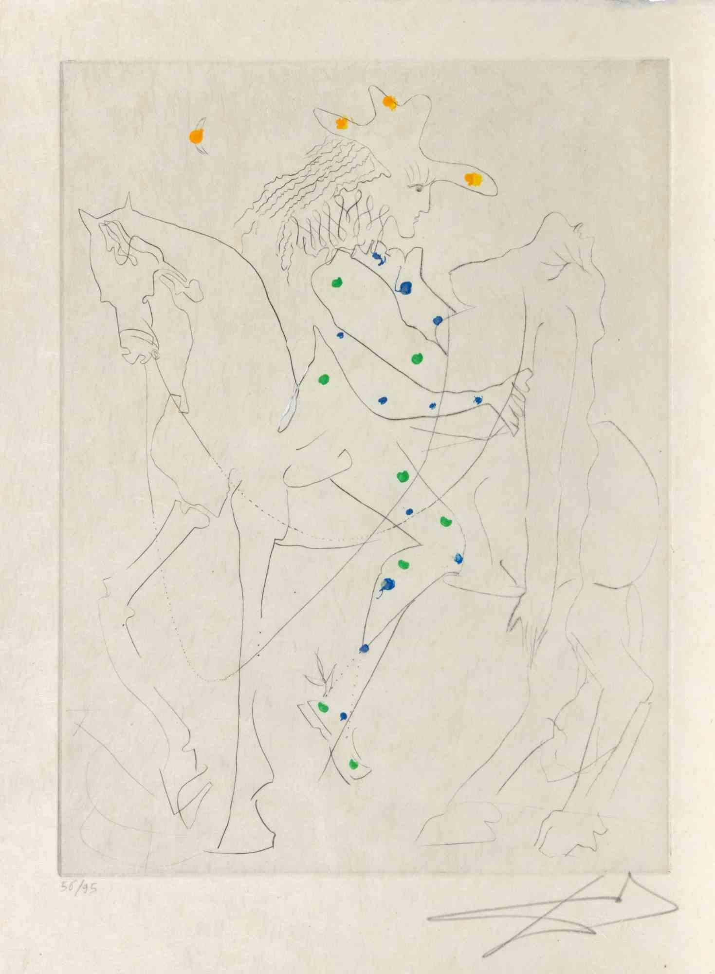 Salvador Dalí Animal Print - Le Cheval de Picasso - Etching - 1968