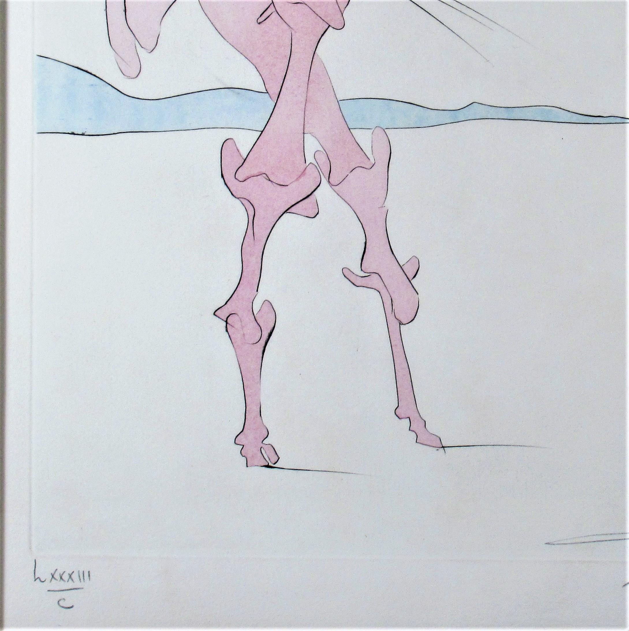 Le Cheval en Rose (The Rosy Horse) - Beige Animal Print by Salvador Dalí