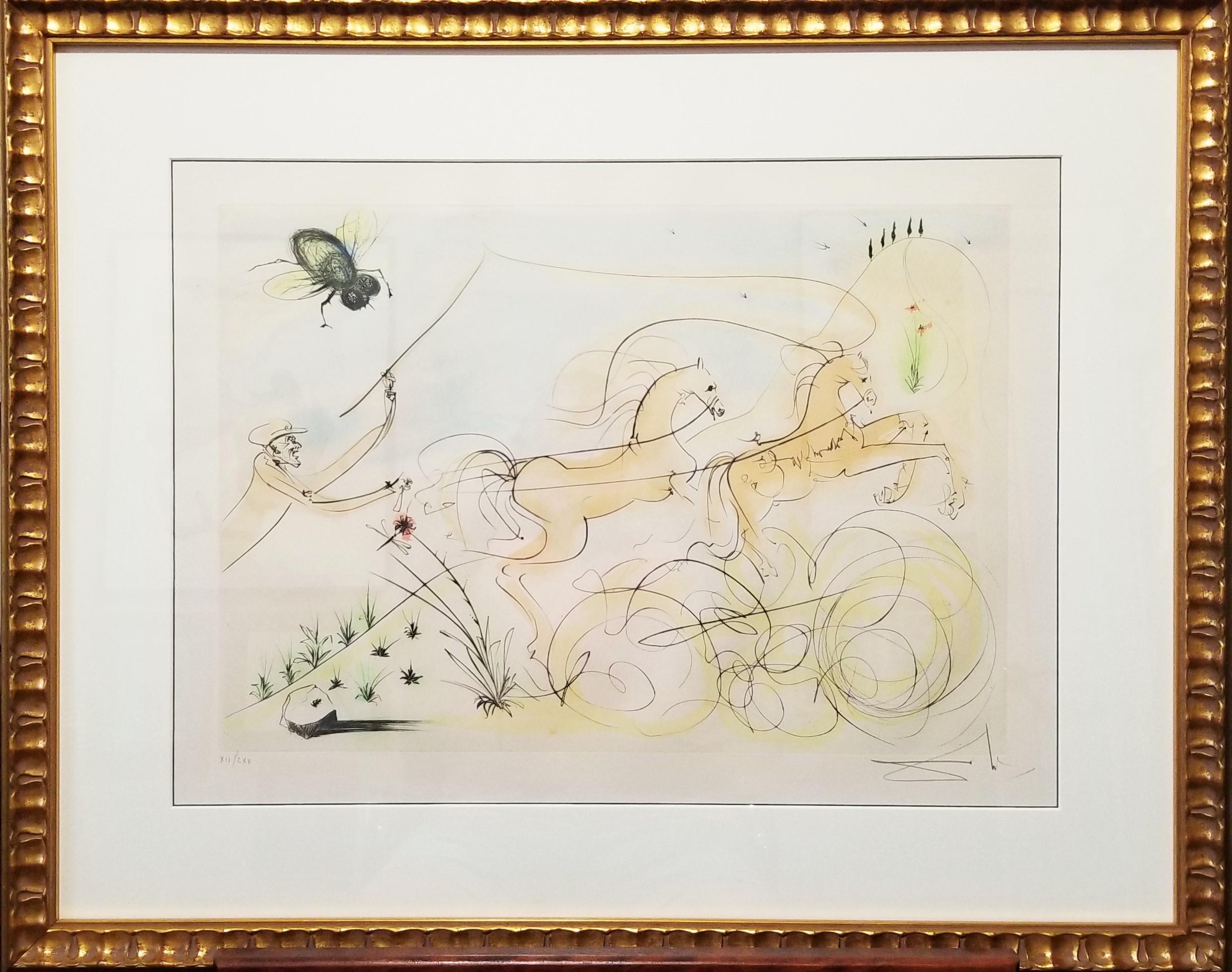 Le Coche et le Mouche (Der Kutscher und die Fliege) – Print von Salvador Dalí