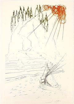 Le Combat avec le  Morhoult - Original Etching by S. Dalì - 1969