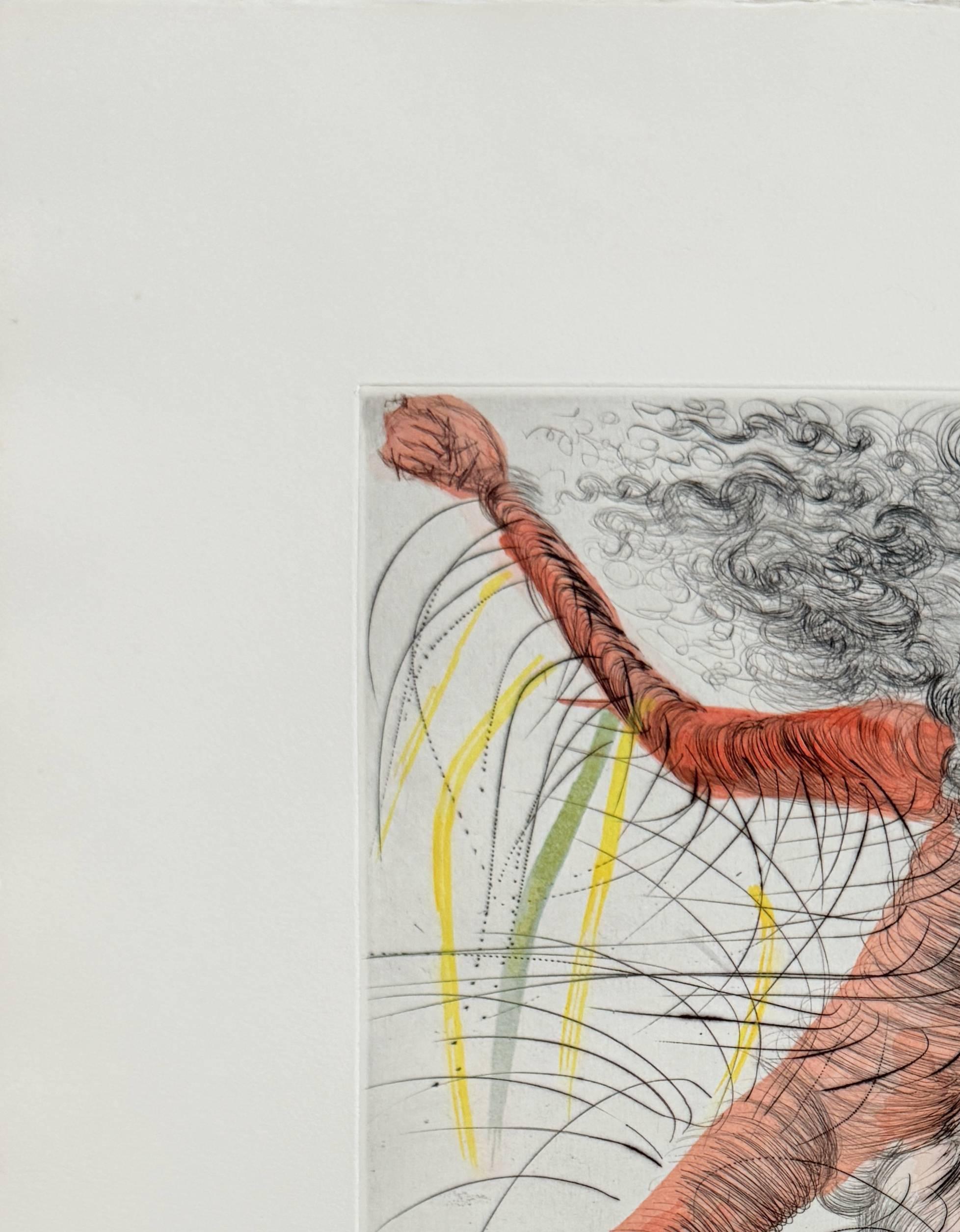 Salvador Dali (1904-1989) - Le Cosmonaute (The Cosmonaut)

Drypoint etching from 1969.

The edition 25/145 on Arches paper.

Dimensions of work: 66 x 51 cm.

Hand signed.

Publisher: Pierre Argillet, Paris.

Reference: Michler/Löpsinger 380.

The