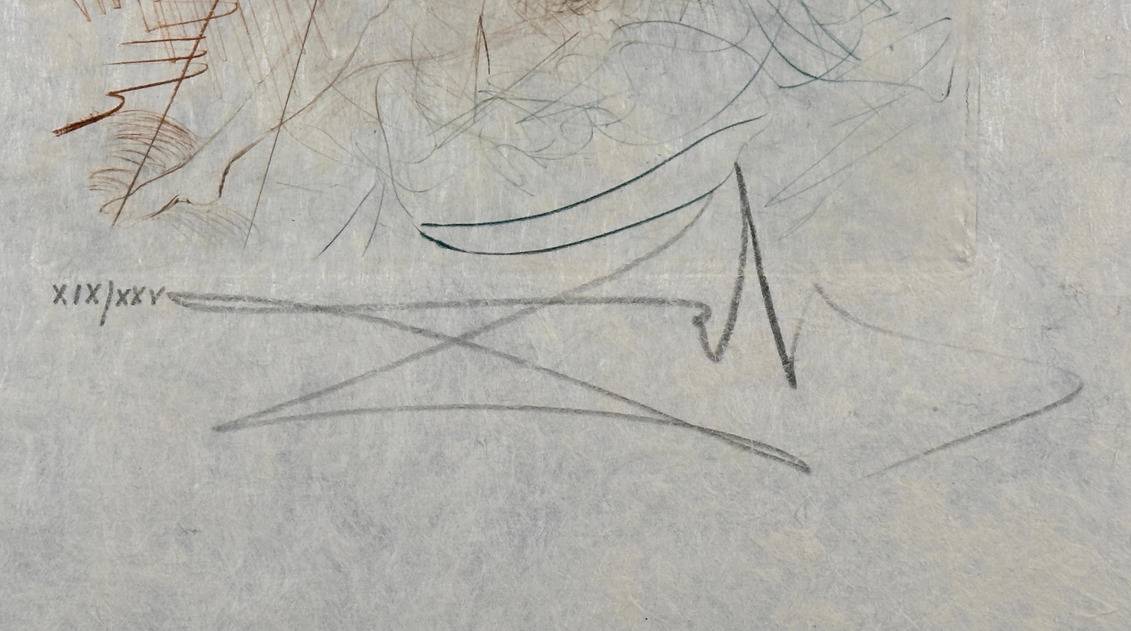 Le Decameron L'ange Gabriel on Japon Paper - Surrealist Print by Salvador Dalí
