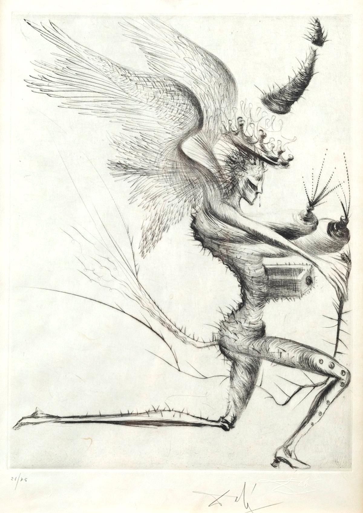 Le Demon Ailé - Etching and Drypoint - 1969